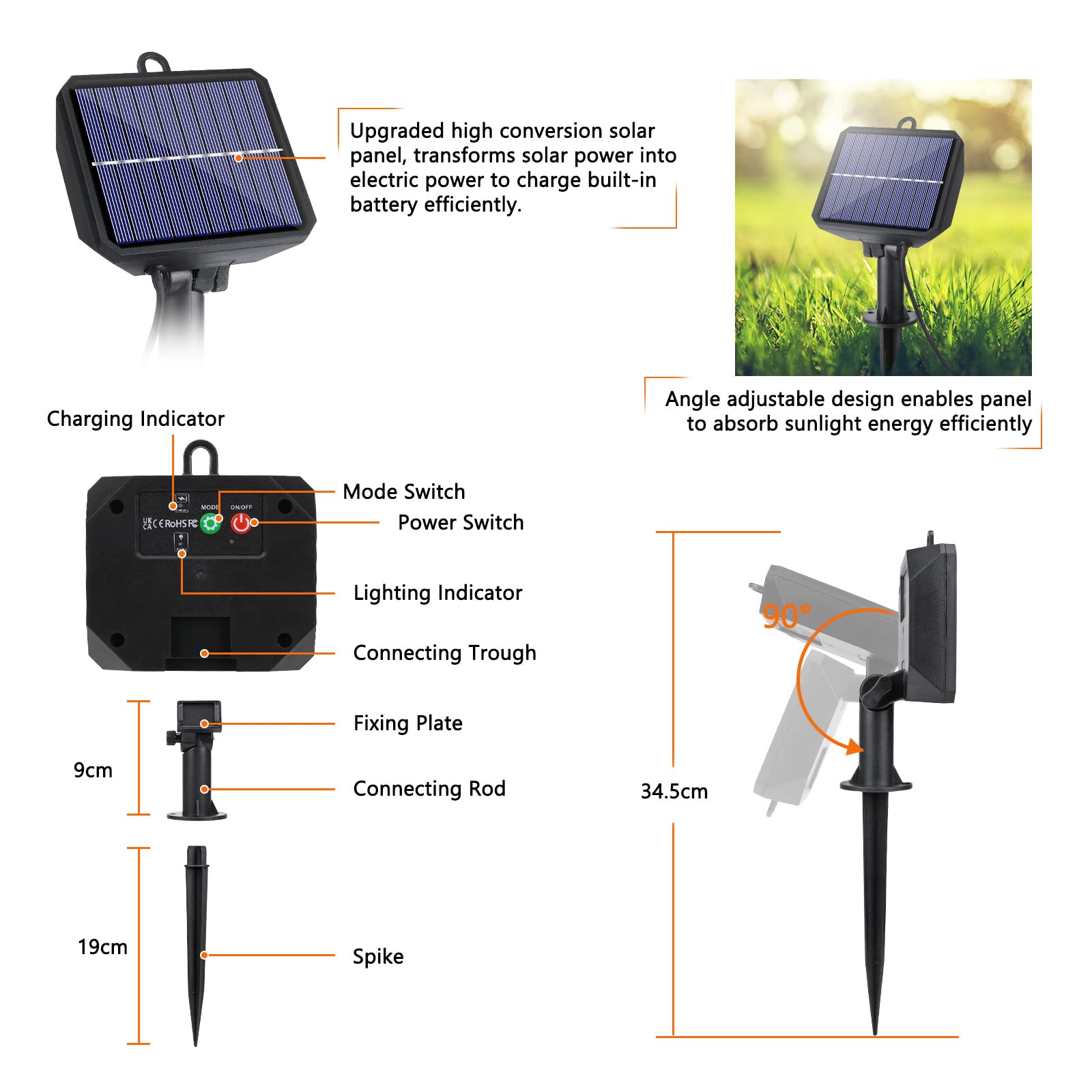 Toodour Solar Christmas Lights, 121Ft 350 Led 8 Modes Solar String Lights, Waterproof Solar Outdoor Christmas Lights For Garden, Patio, Holiday, Party, Balcony, Christmas Decorations (Warm White)