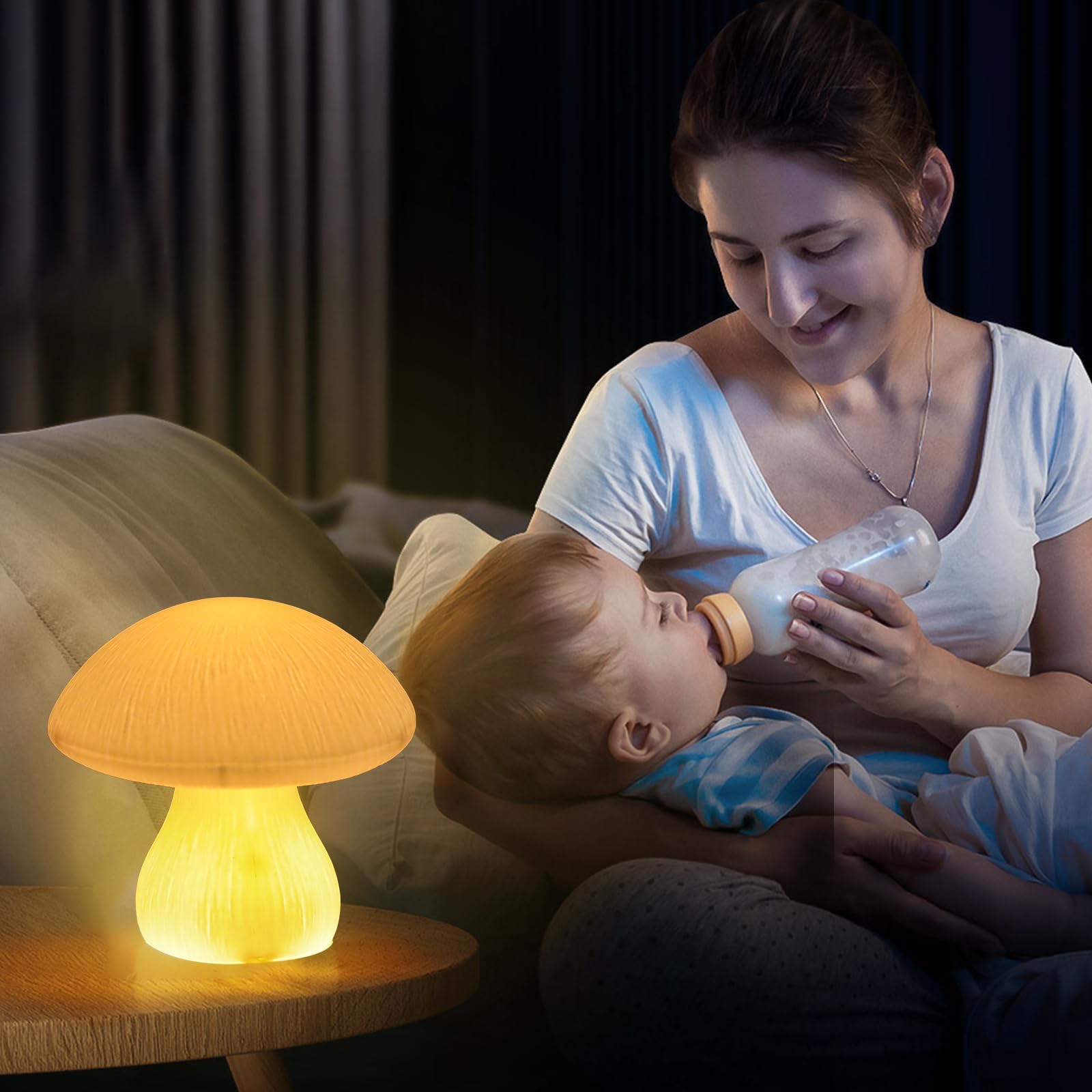 Vigdur Mushroom Lamp Small Lamp, 10 Colors Changing Mushroom Night Light Battery Operated With 3 Color Modes, Mother'S Day For Woman Bedroom Living Room Cottagecore Decor, 7.8''