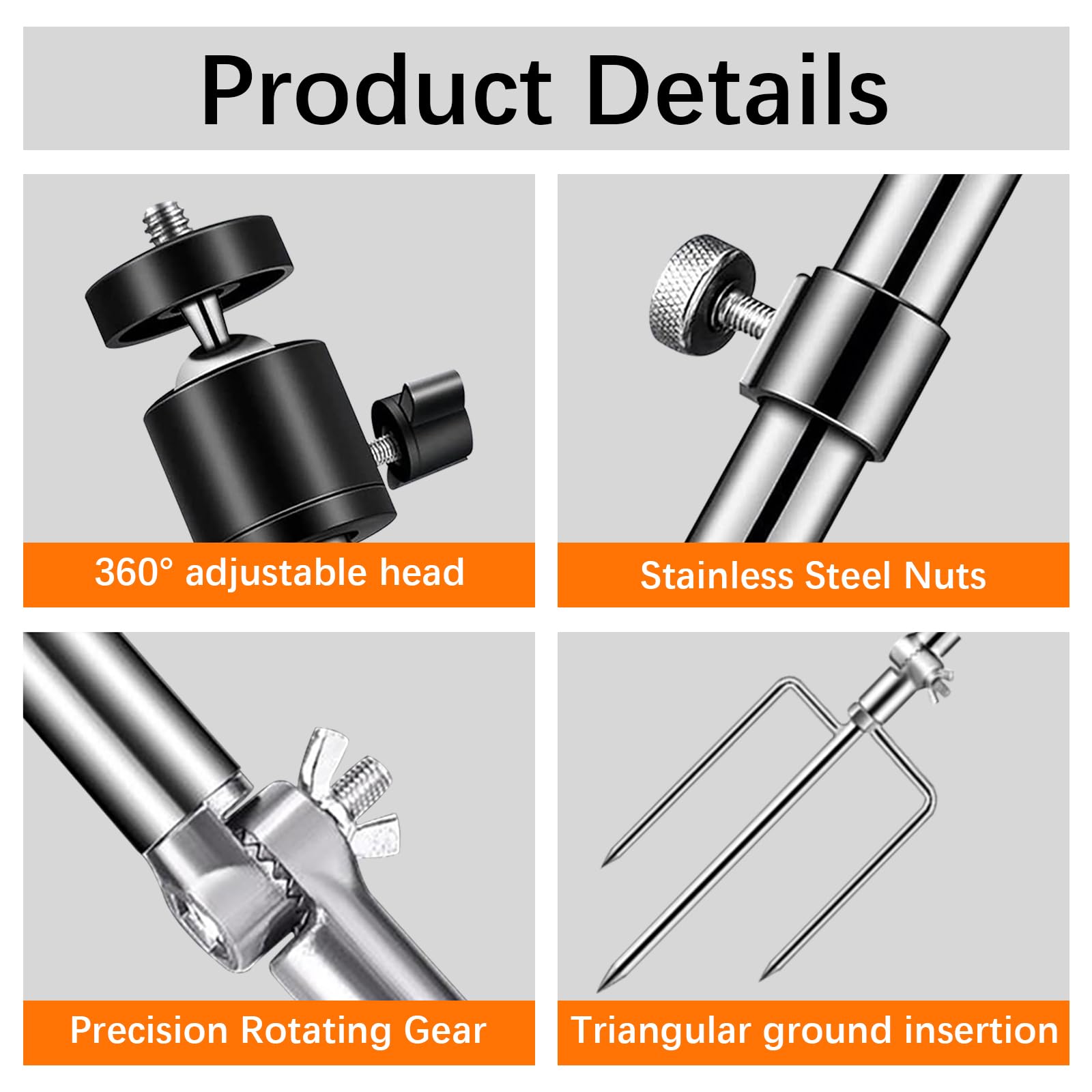 Aiuieaa 4 Pack Trail Camera Mount, Trail Camera Holder, Adjustable Ground Stand For Wildlife Cameras, Universal Hunting & Trail Cameras Stake