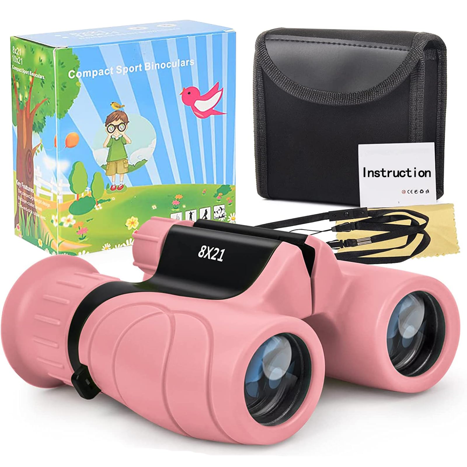 Tezilon Binoculars For Kids,Compact Kids Binoculars 8X21 High-Resolution For Bird Watching, Camping, Exploration, Hiking, Hunting, Sports Events And Safari Park  For 3-12 Year Boys Girls