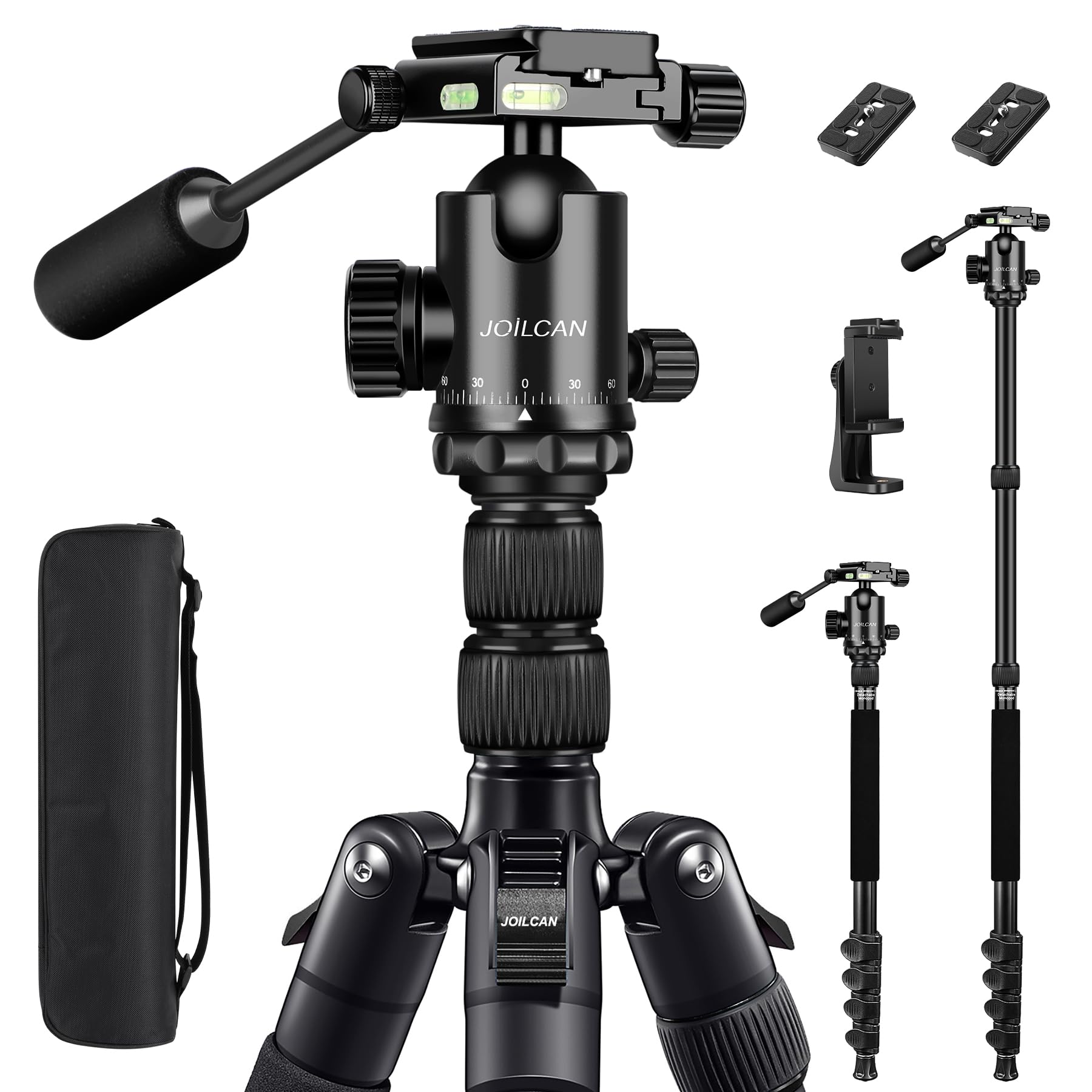 Victiv Joilcan Camera Tripod, 83" Aluminum Tripods & Monopods With Metal Handle, Heavy Duty Tripod For Dslr Camera Lasers Binoculars Telescope Spotting Scope, Payload 35Lb
