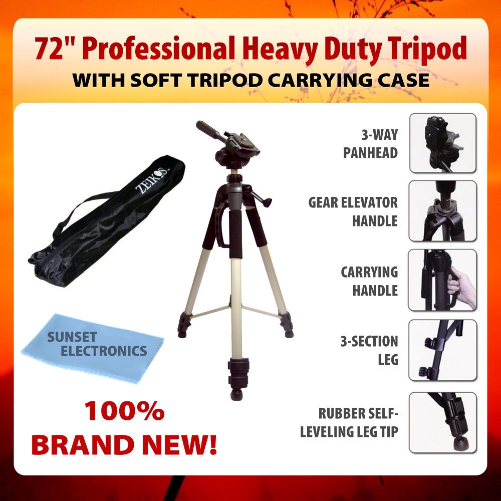Digital Professional 72" Strong Durable Tripod With Deluxe Soft Carrying Case For The Sony Hvr-Z1U, Z5U, Z7U, Z7E, V1U, Hdr-Fx1, Fx7, Fx1000 Mini Dv Camcorders