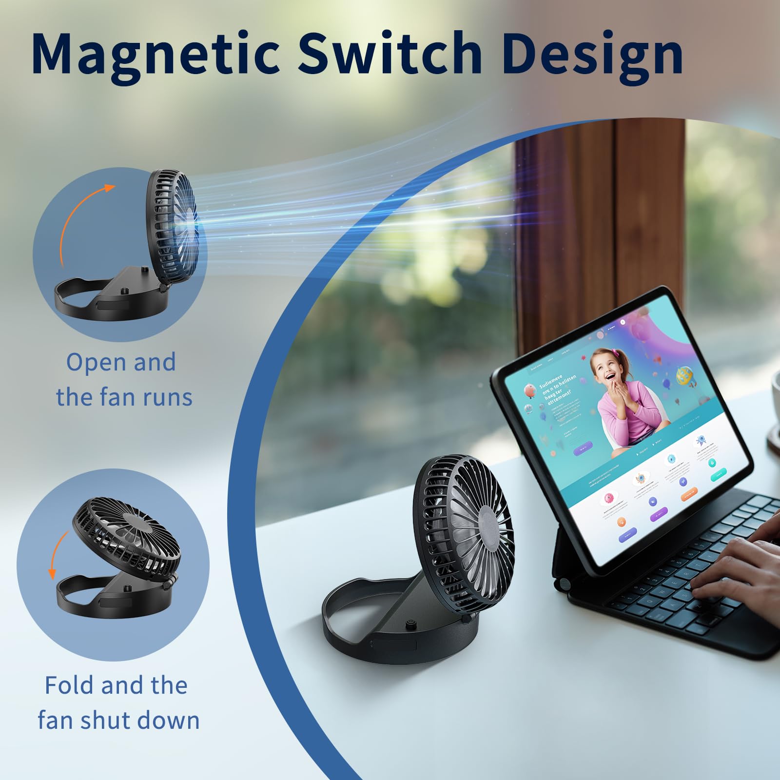 Handfan Handheld Mini Fan Rechargeable, Personal Necklace Fan, 3 In 1 Hand Fans, Small Pocket Fans