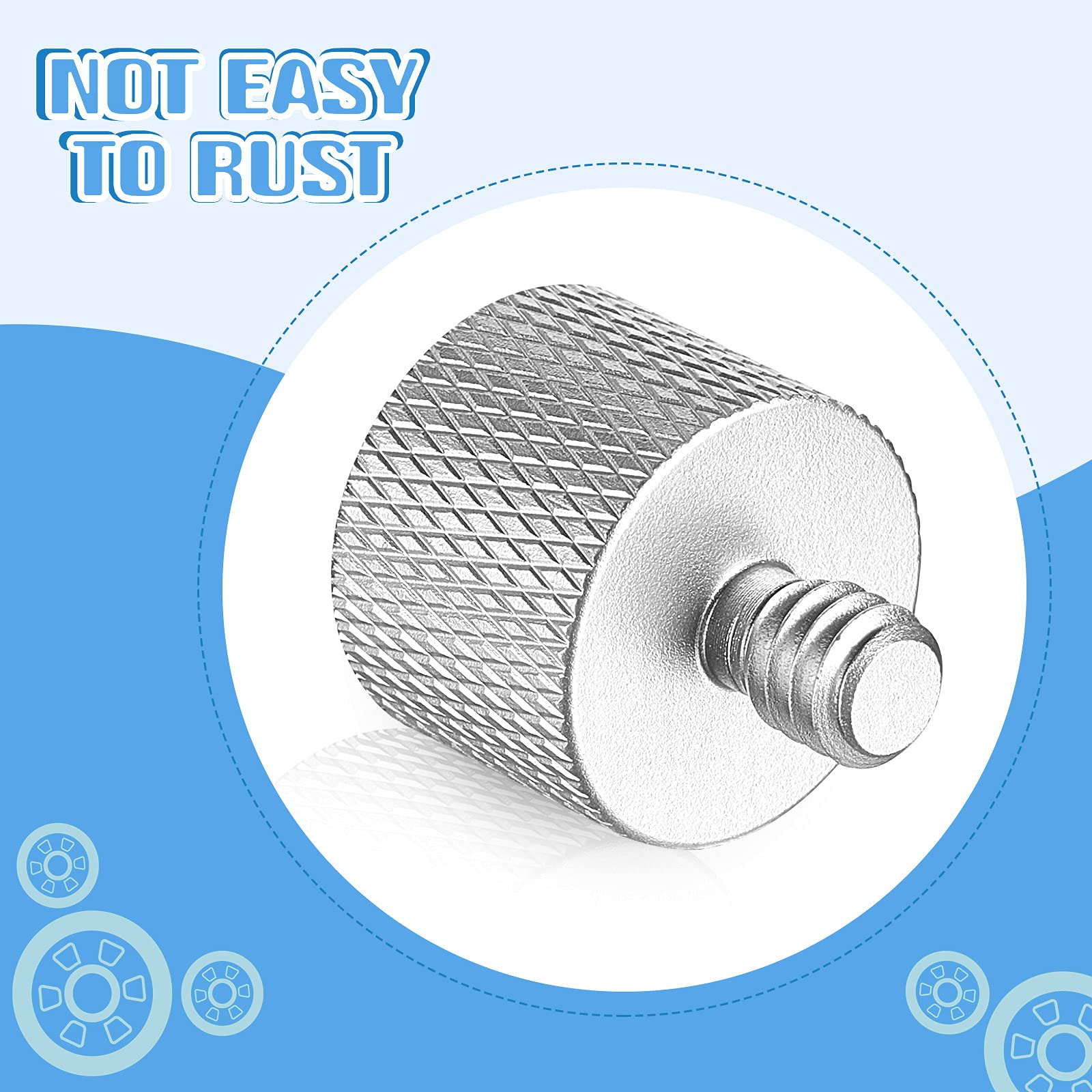 Frienda 4 Pieces Mic Stand Adapter 5/8 Female To 1/4 Male For Camera Mount Tripod Thread Conversion Connector Screw Adapter For Microphone Stand Mount(Silver)