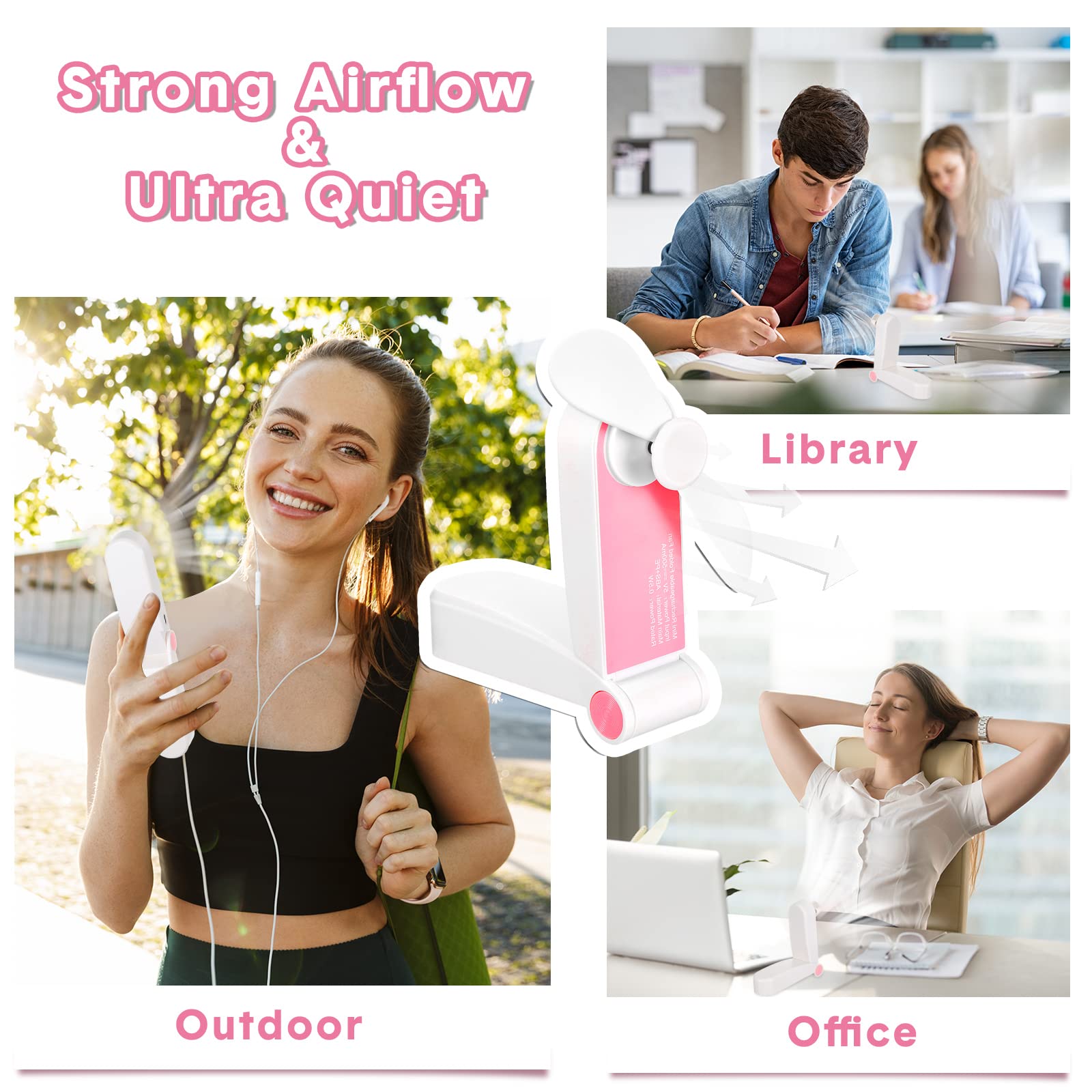 Rechargeable portable fans, perfect for pocket-sized cooling during travel and outdoor activities