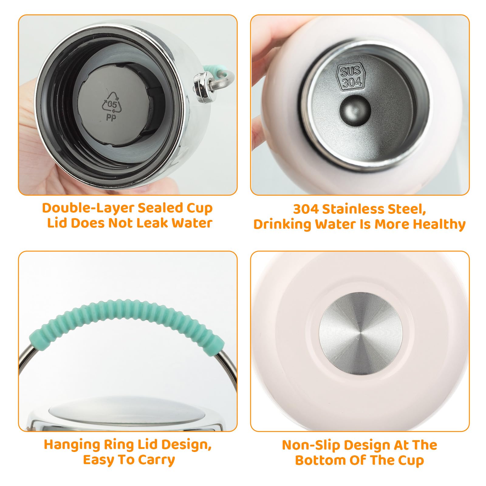 Jessie Mini Insulated Stainless Steel Water Bottle,9Oz/260Ml Small Vacuum Metal Water Bottle Leak