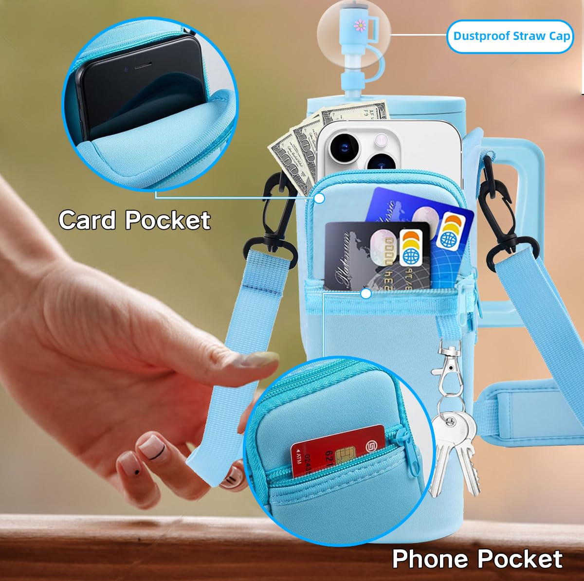 40 Oz Tumbler With Handle Lid And Straw & 40 Oz Tumbler Accessories - Vacuum Insulated Stainless