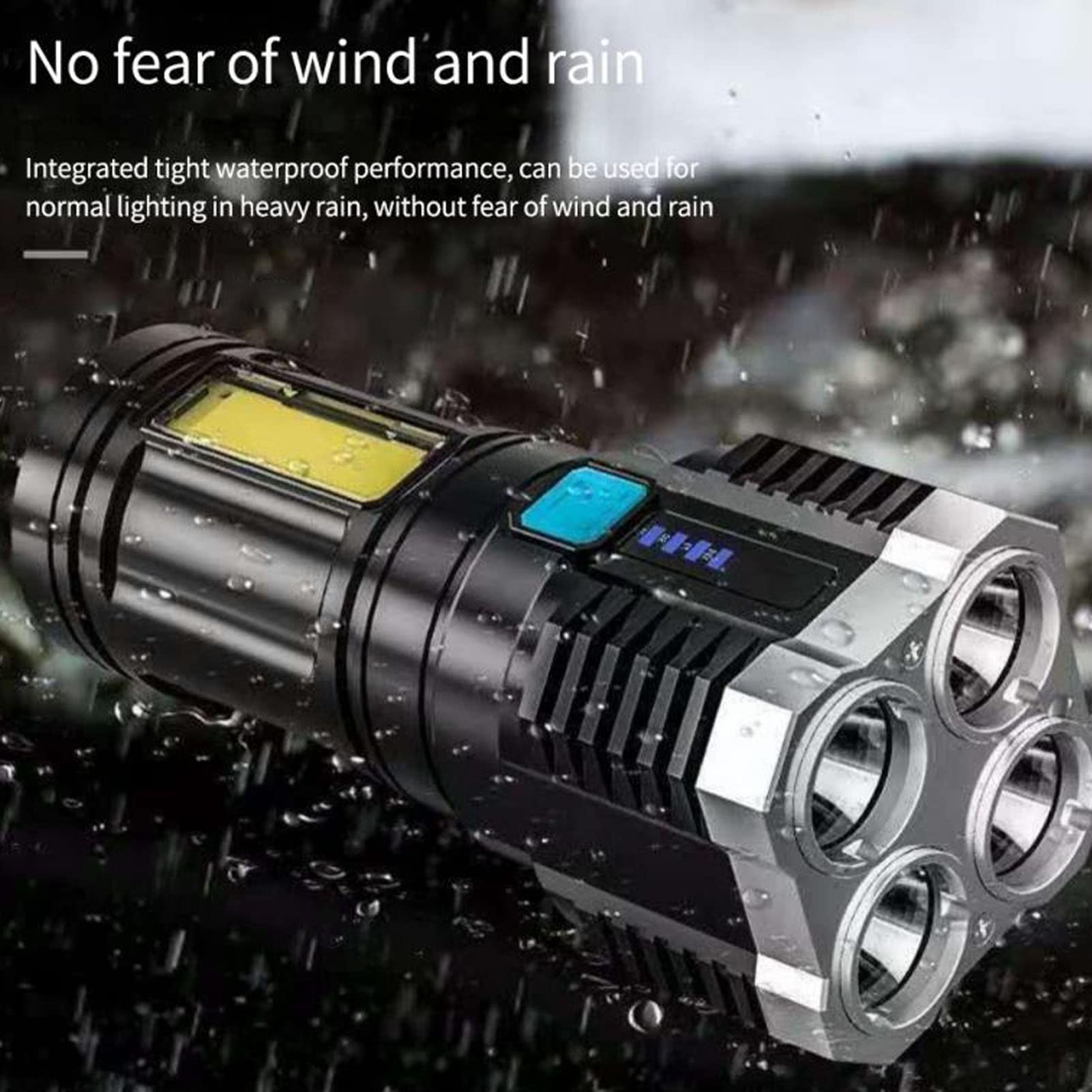 Pilipane Rechargeable Handheld Flashlight , Led Flashlights , High Lumino Fluxs Led Handheld Flashlight For Camping Biking Hiking Outdoor Home Emergency , Quad Core Bright