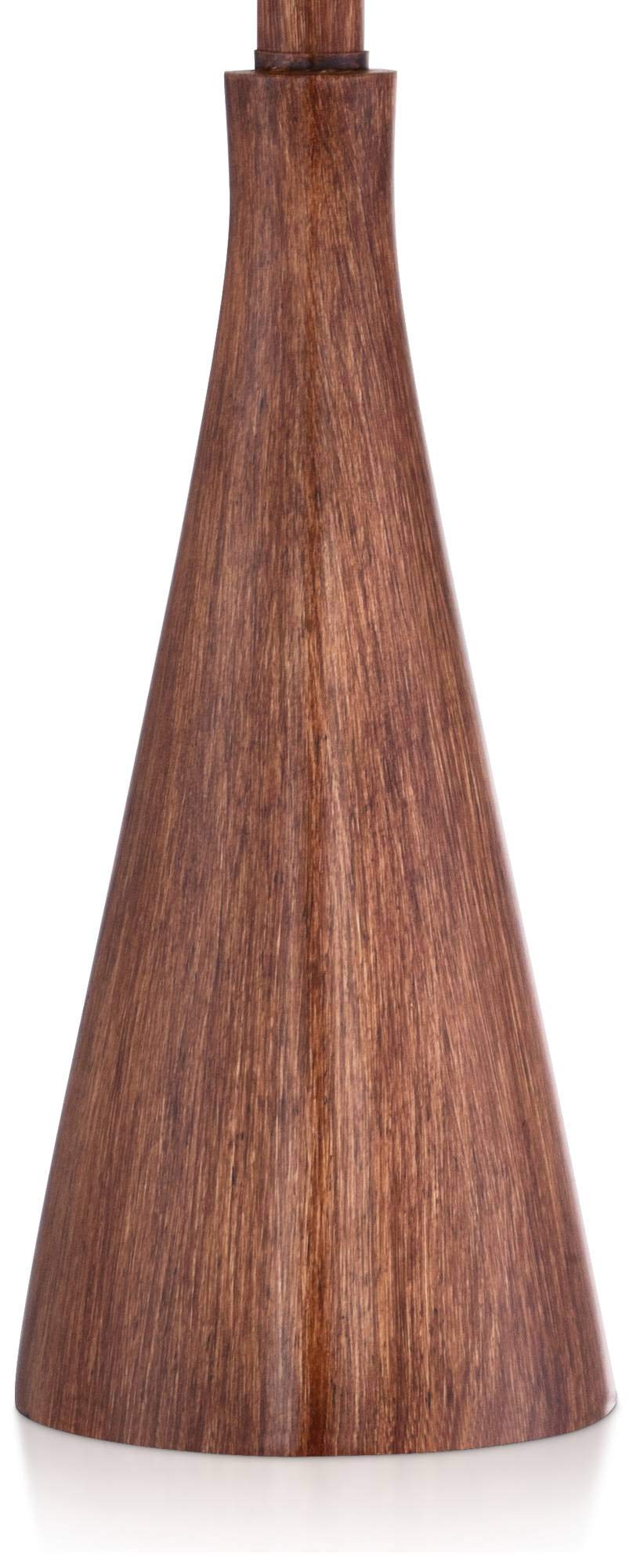 360 Lighting Fraiser Modern Accent Table Lamp 23 1/2" High Brown Faux Wood Tapered Column Oatmeal Drum Shade For Bedroom Living Room House Home Bedside Nightstand Office Entryway Kids Family