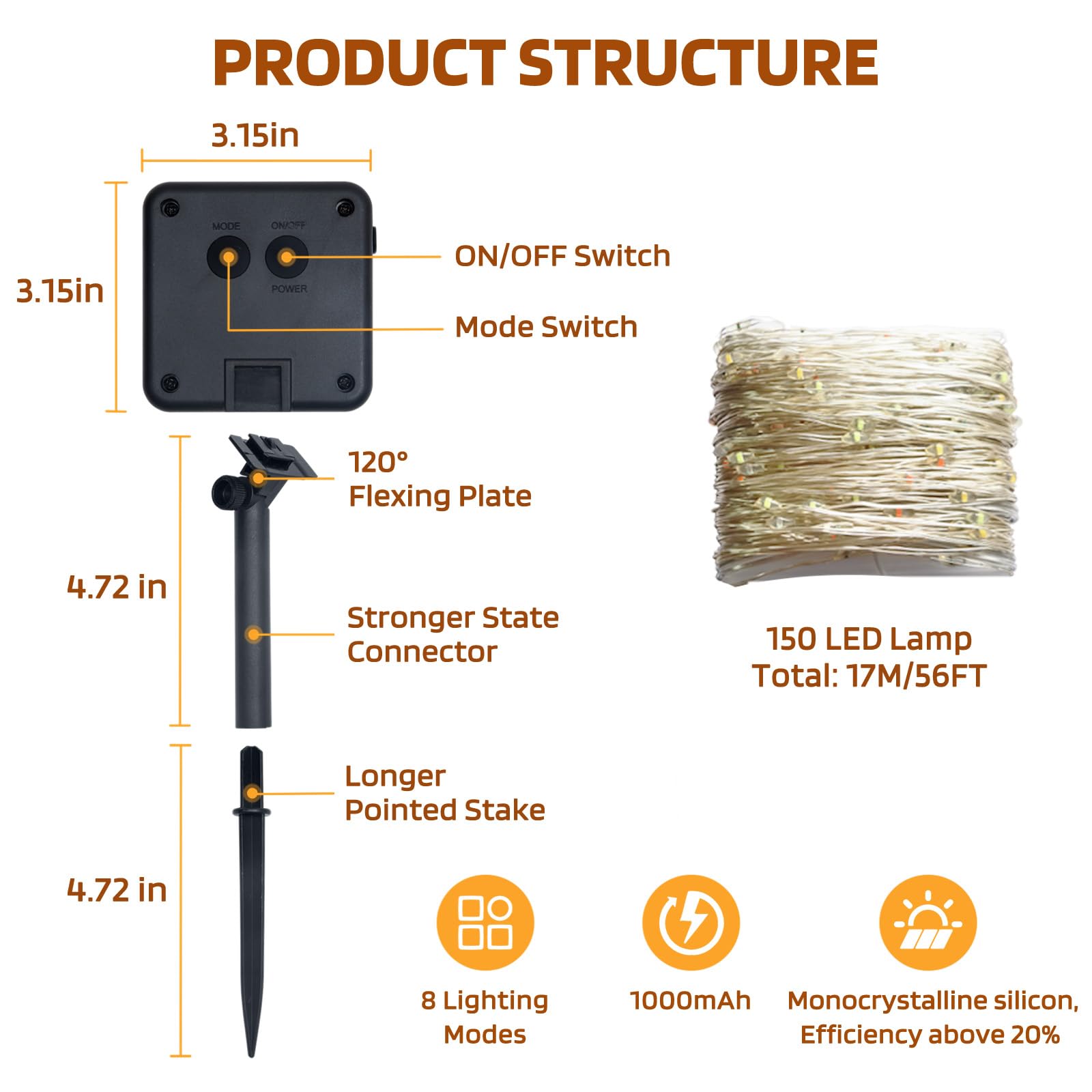 Galavasen Solar String Lights For Outside, 2X56Ft 300Led 8Modes Solar Copper Wire String Lights Outdoor Waterproof, Fairy Lights For Garden Patio Wedding Party Christmas Tree Decor 2Pack(Multicolor)