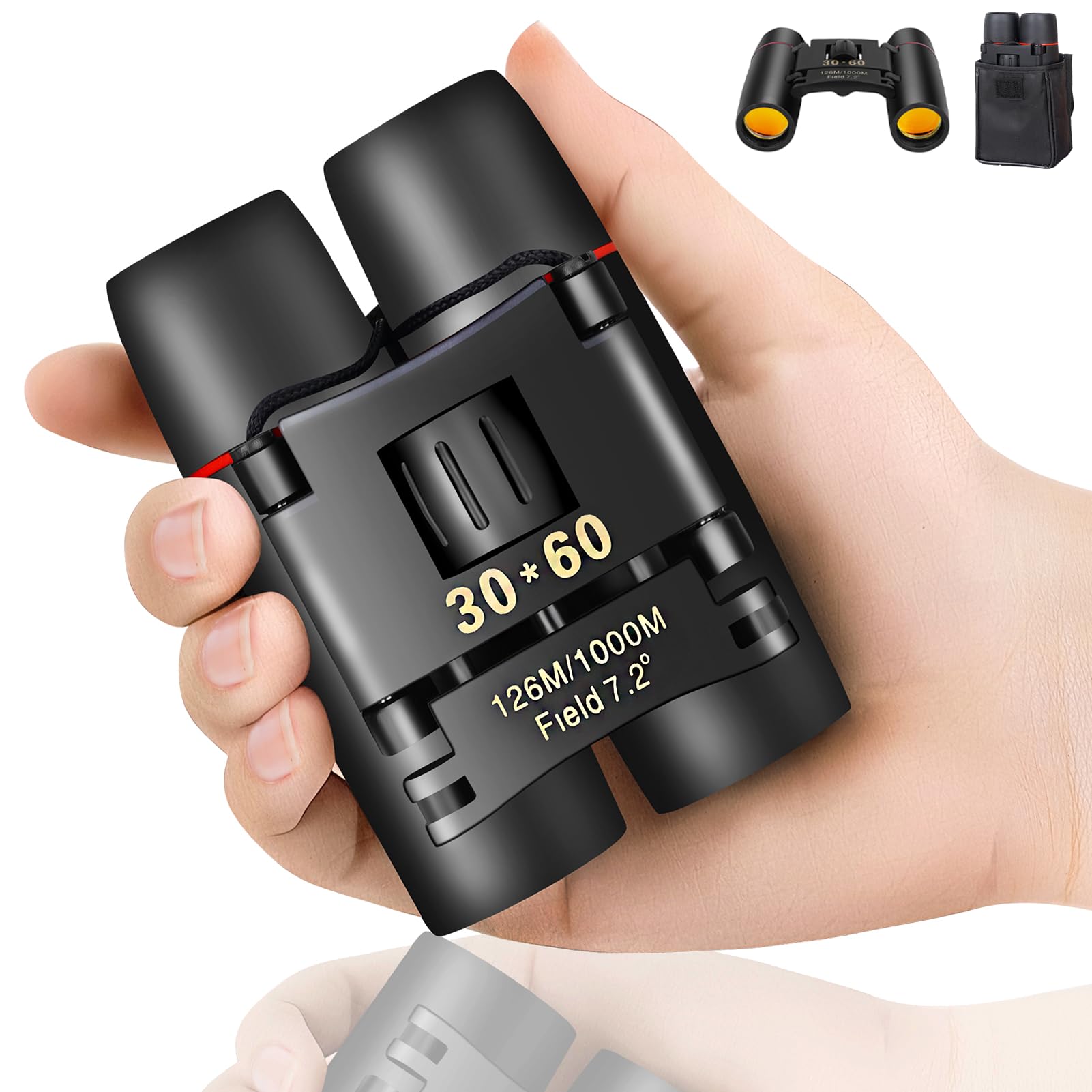 Qicbiud Compact Binoculars For Adults And Kids, Hd Mini Portable Outdoor Binoculars Children, Pocket Lightweight Folding For Bird Watching, Hunting, Concert, Theater, Opera, Traveling, Tourism, Shows