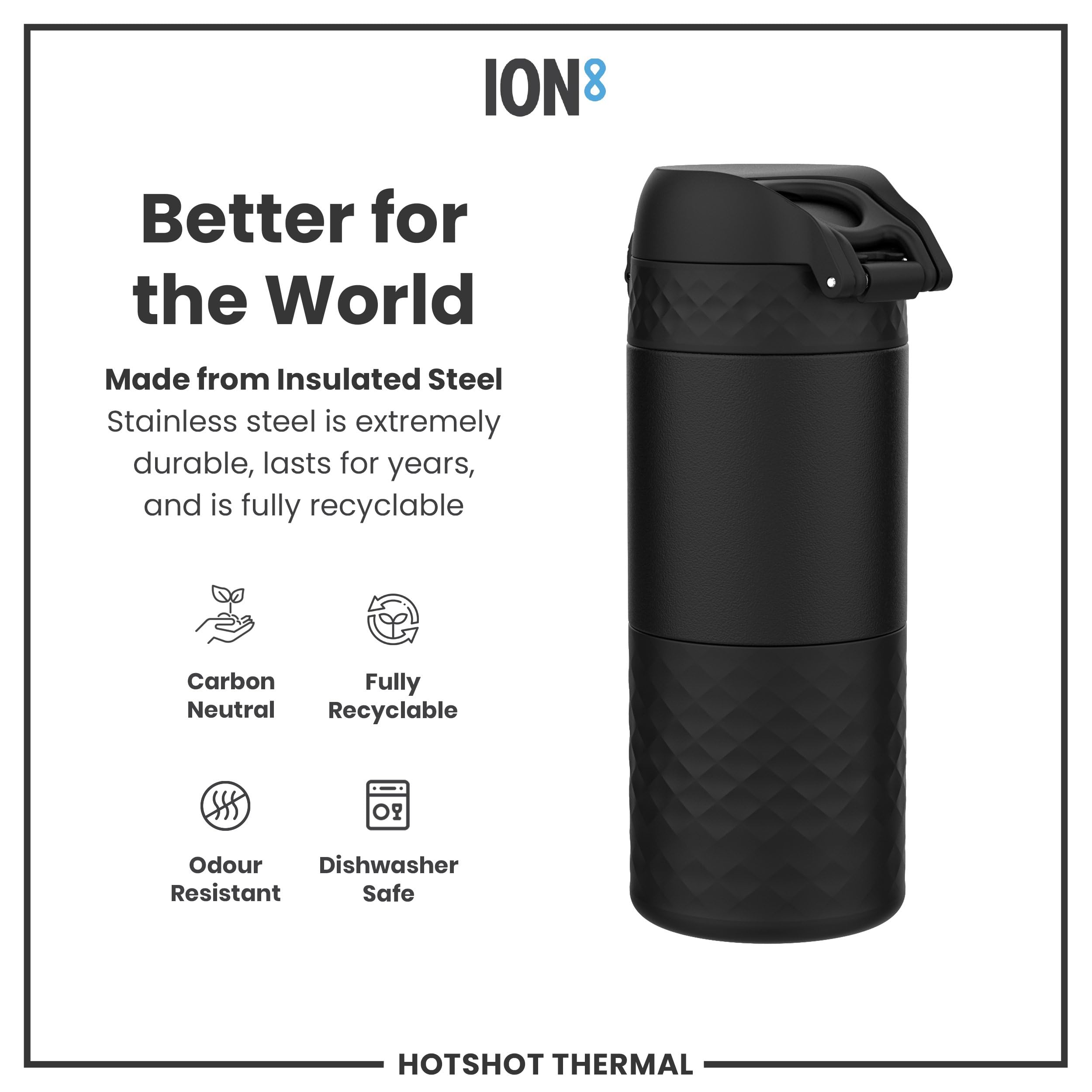 Ion8 Insulated Travel Mug, 360 Ml/12 Oz, Leak Proof, Triple Lock Secure, Spill- In Transit