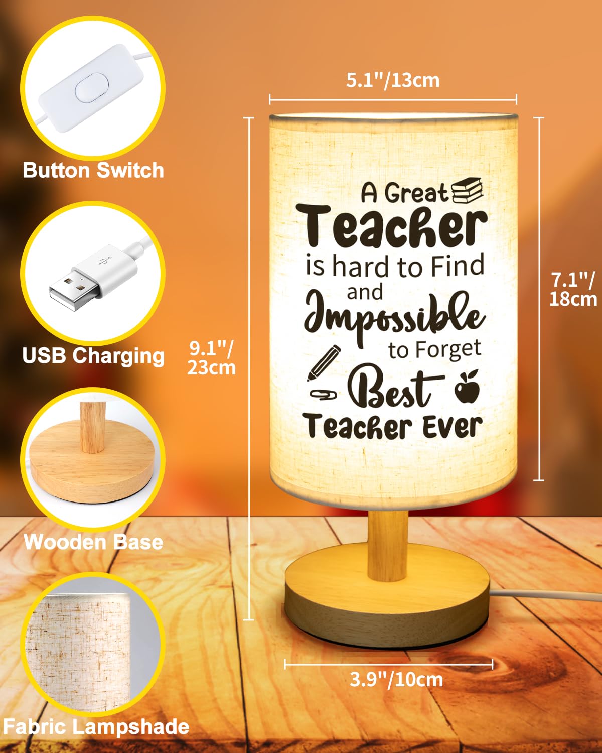 Souhoney Teacher Appreciation , Teacher Birthday , Unique For Teacher, Teacher Lamp For Home Decoration, Teacher Christmas