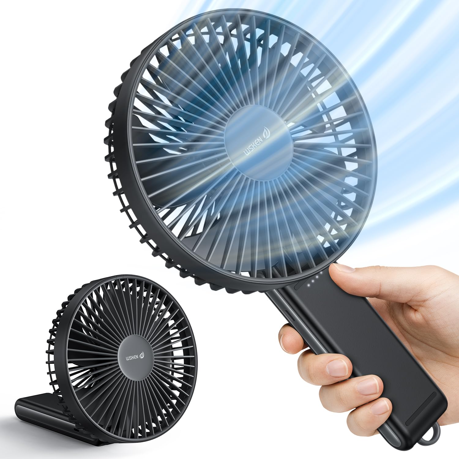 Wsken portable handheld fan 6 inch quiet foldable fan with long battery life available at Koospark