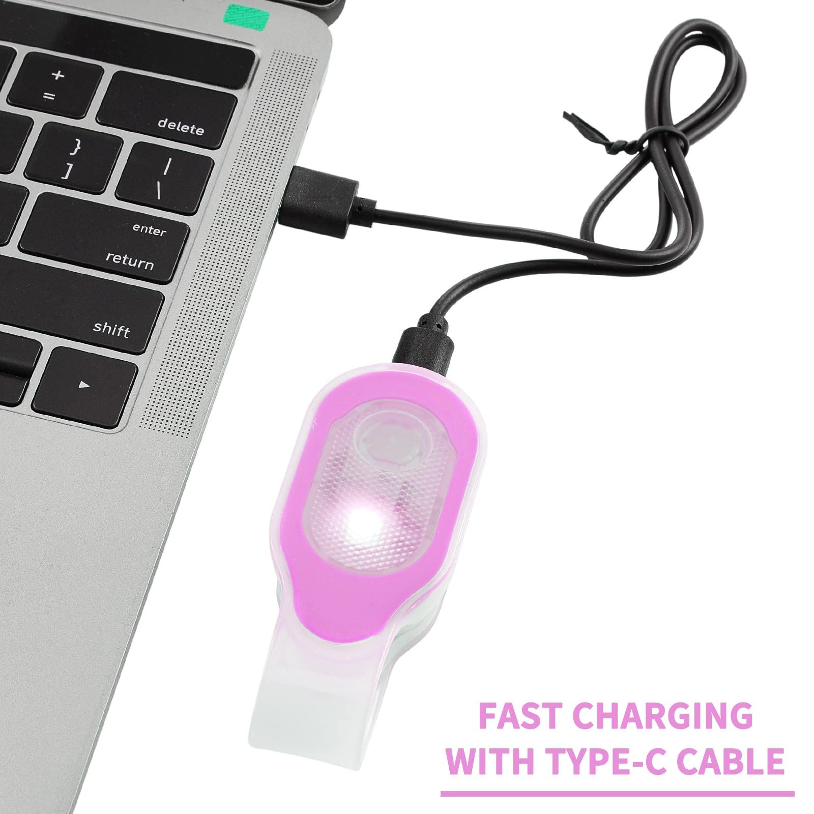 Laichu Rechargeable Nursing Night Light Nurse Nightshift Hands Emergency Led Flashlight Clip On Running Lights For Walking Running Pets Outdoor Emergency(Pink)
