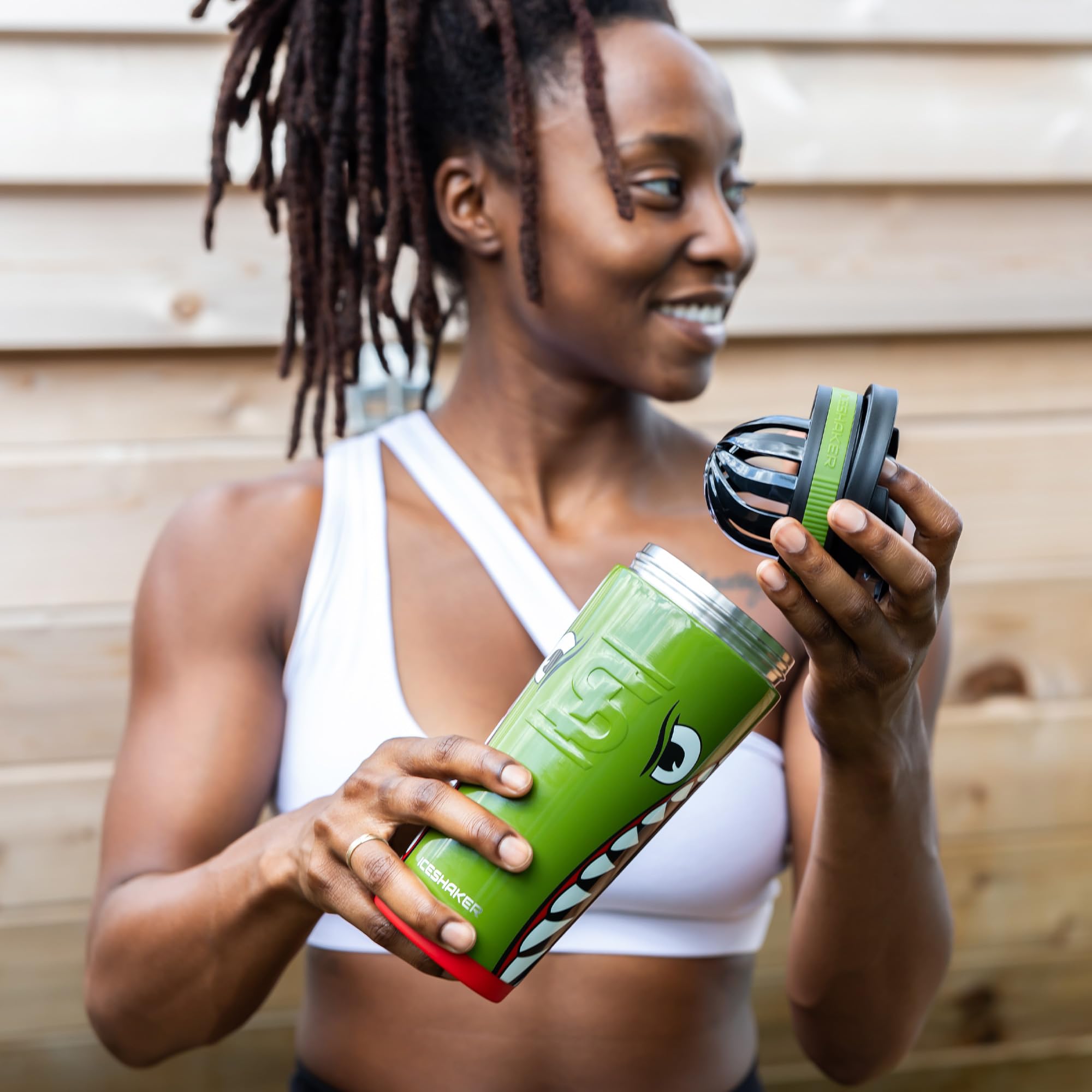 Ice Shaker Insulated Stainless Steel Shaker Bottle 36Oz, Bomber Cold For 30+ Hours Insulated