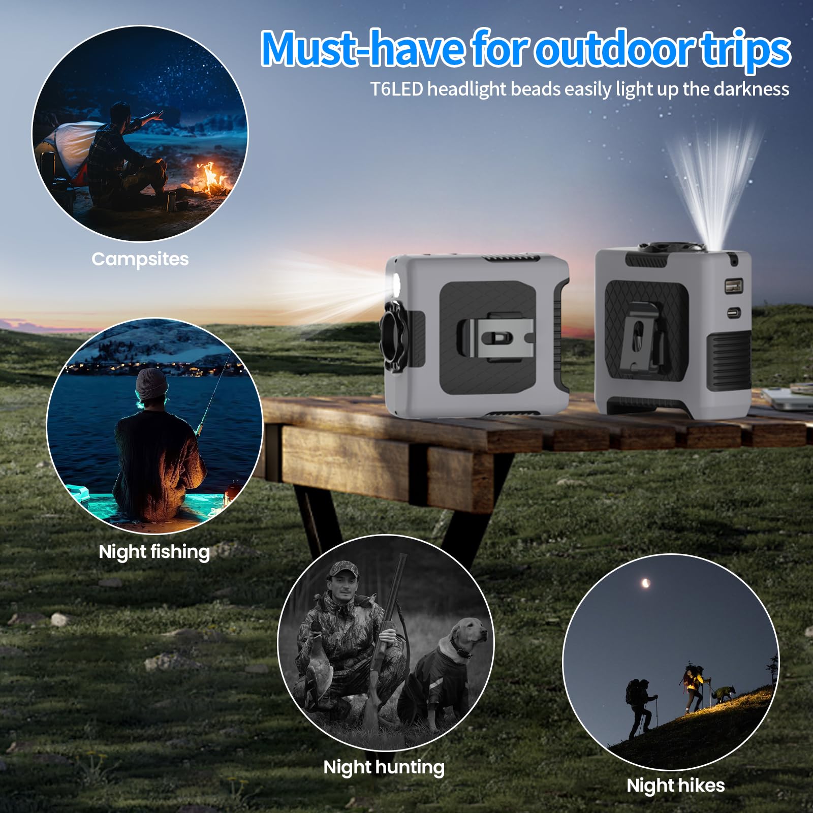 Portable Waist Fans Wearable Personal Fan For Outdoor Camping Traveling Long-Lasting Max 55H