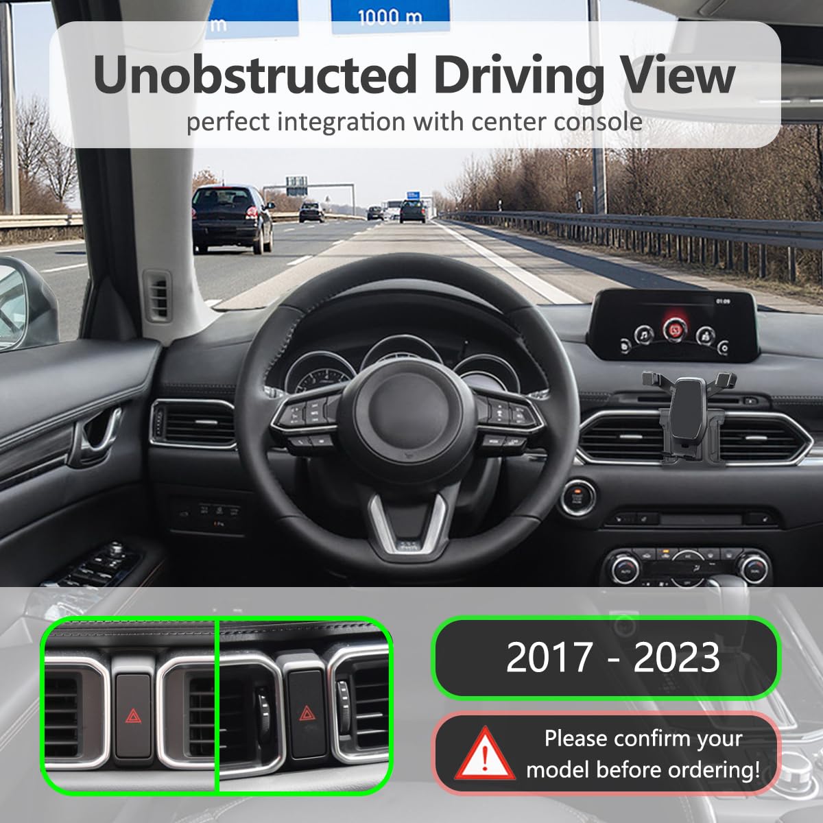 Ayada Phone Holder Compatible With Cx5, Phone Mount  Gravity Auto Lock Stable Easy To Install Accessories 2017 2018 2019 2020