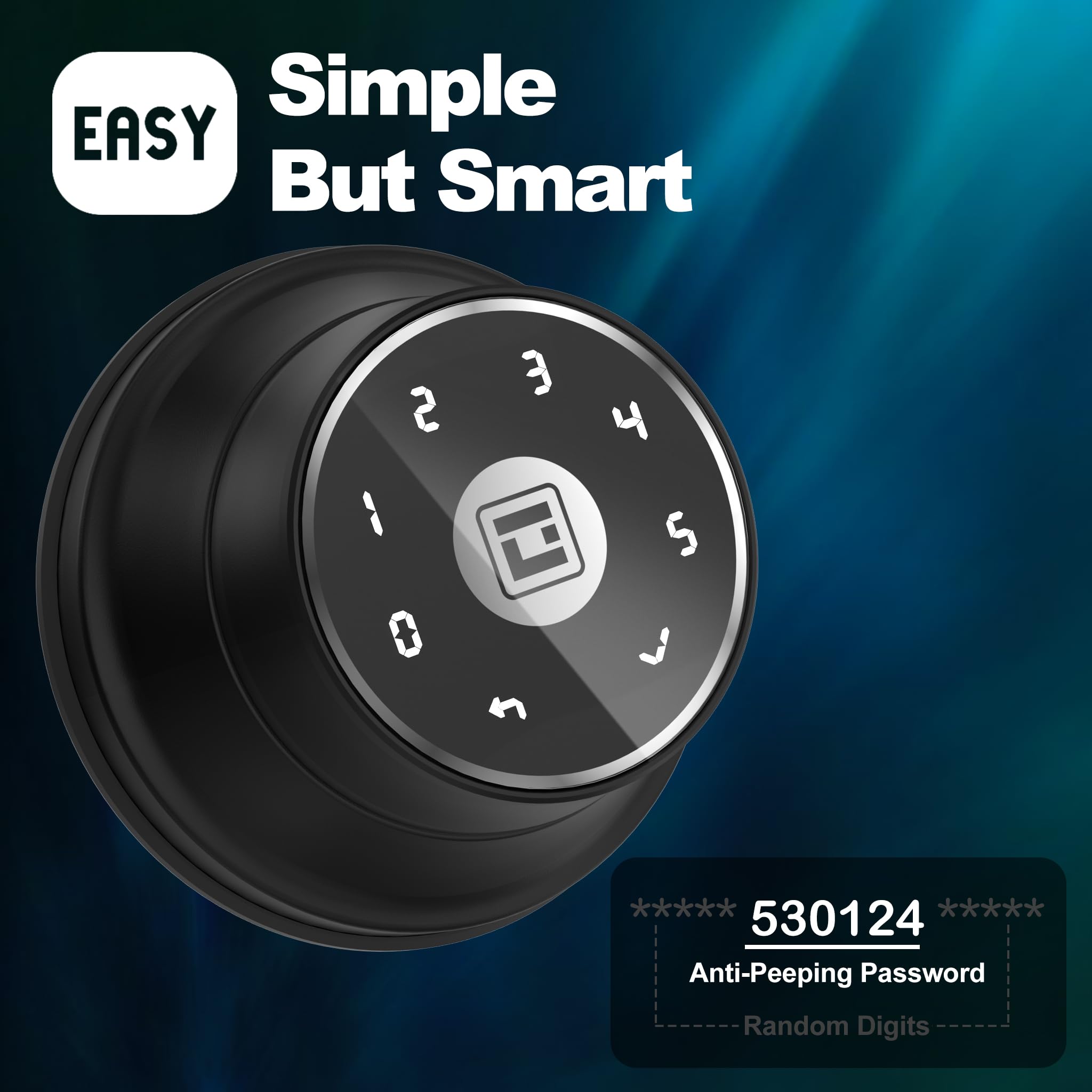 Geektale Keyless Entry Door Lock, Electronic Keypad Deadbolt Smart Lock With App Control, Smart Deadbolt Lock For Front Door