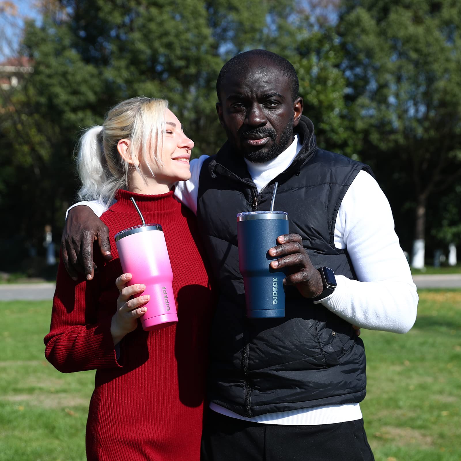 Bjpkpk 30 Oz Tumbler With Lid And Straw Travel Coffee Mug Stainless Steel Insulated Thermal Tumbler