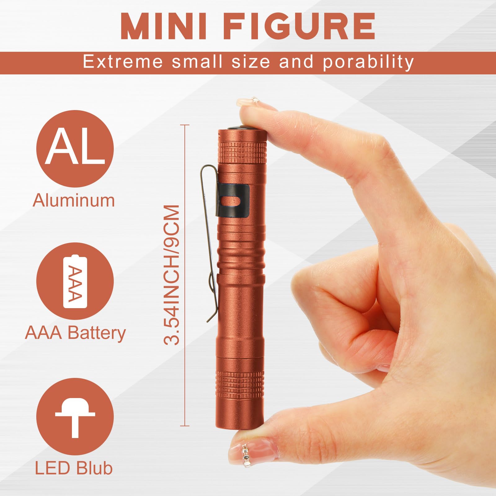 Hortsun 20 Pcs Mini Pen Light Flashlights Pocket Flashlights Pen With Clip Small Led Handheld Slim Torches For Christmas Without Battery, 3.54 Inch (Multicolor)