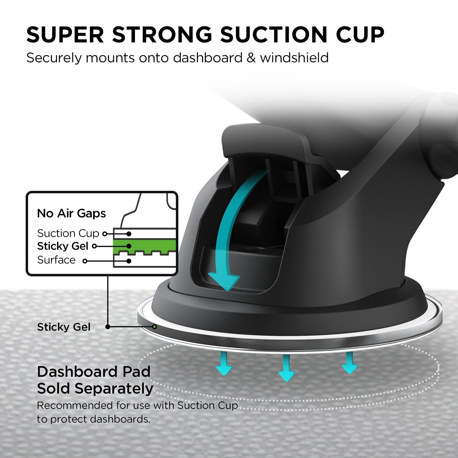 Iottie Easy One Touch Mini Dash & Windshield Car Mount Phone Holder Iphone Xs Max R 8 Plus 7 Samsung Galaxy S10 E S9 S8 Plus Edge, Note 9 & Other Smartphones