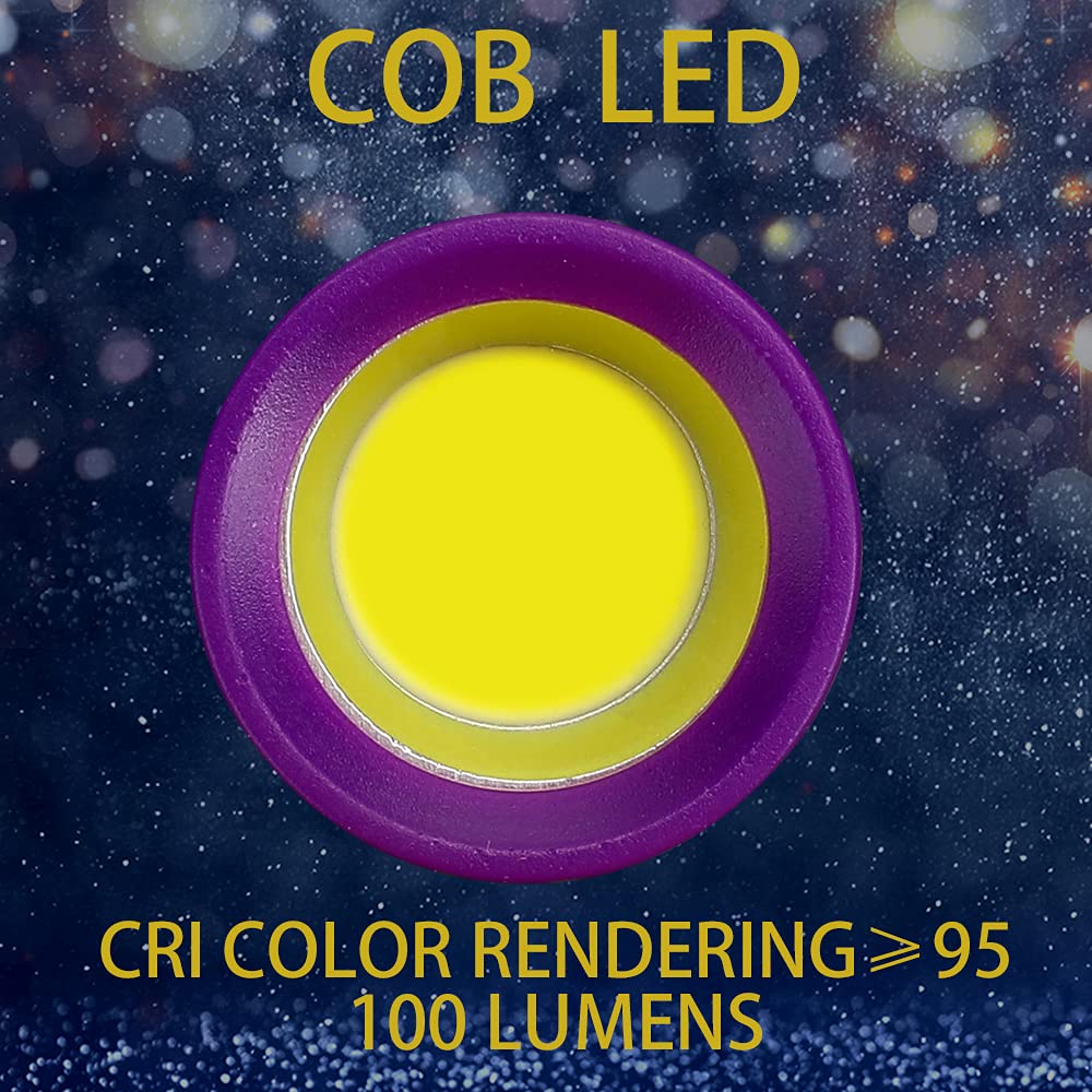 Kunhe 5 Pack Plastic Small Mini Led Flashlight Cob Flashlights For Kids 100 Lumen With Batteries High Cri For Bright Flash Light Christmas Stocking Stuffers