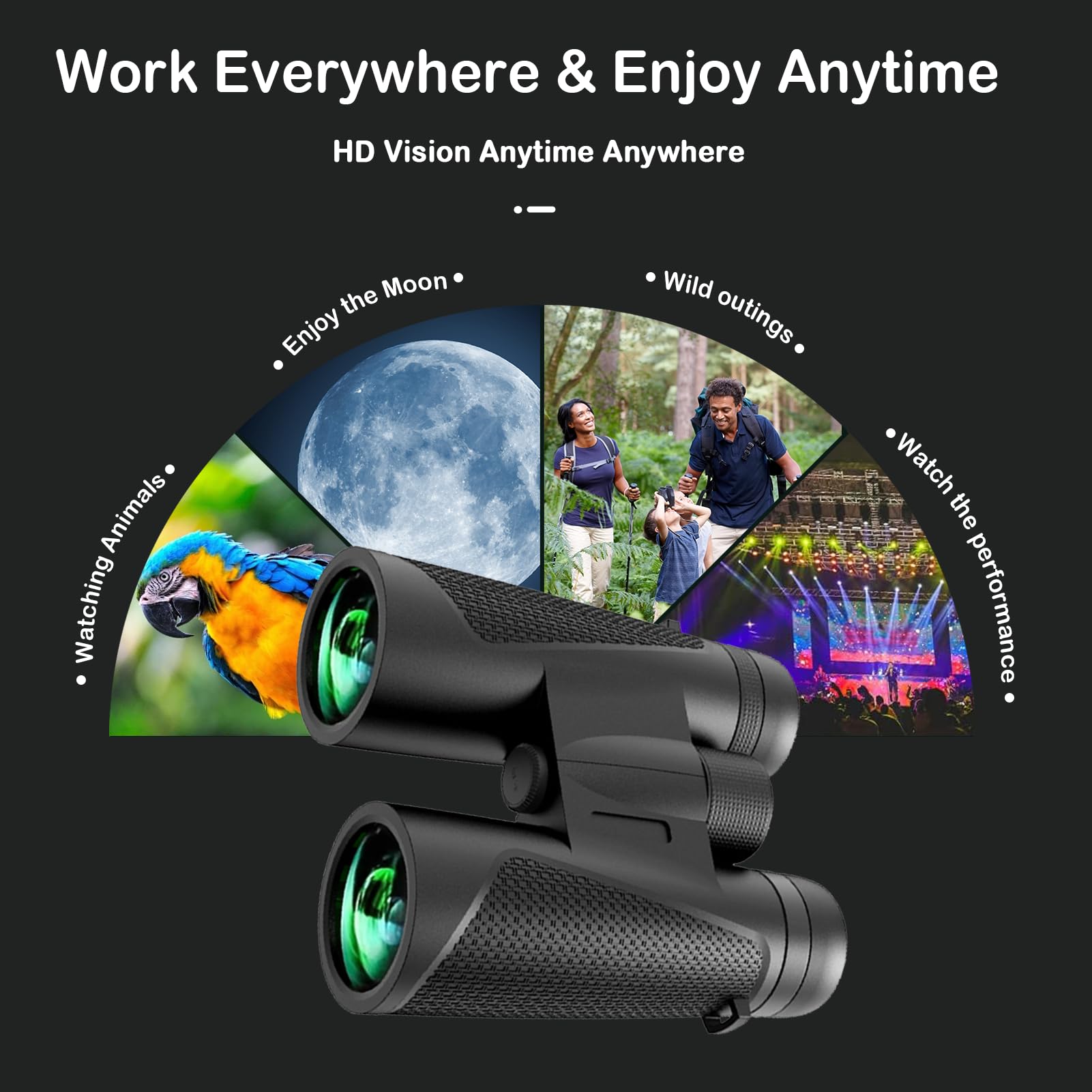 Aiscrofa Aiscrofa12X42 Hd Binoculars For Adults High Powered With Phone Adapter, Tripod And Tripod Adapter - Super Bright Waterproof Binoculars For Bird Watching Cruise Ship
