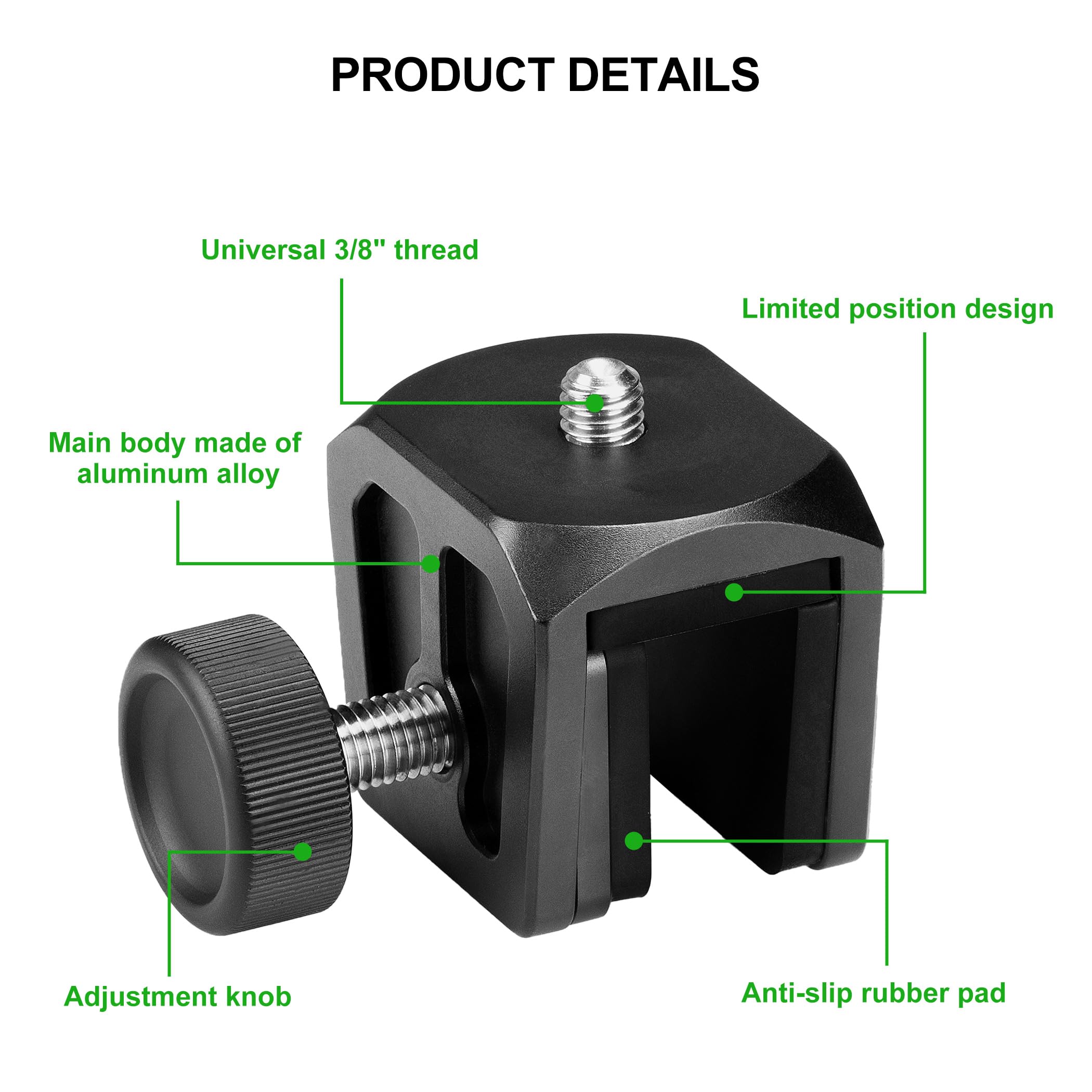 Fanaue Telescope Clip For Spotting Scope Binoculars - Car Window Mount For Tripod Head Camera Phone Mount Adapter - Hunting Scouting, Vehicle Window Mount With 3/8" Screw, Load 5Lb/2.26Kg
