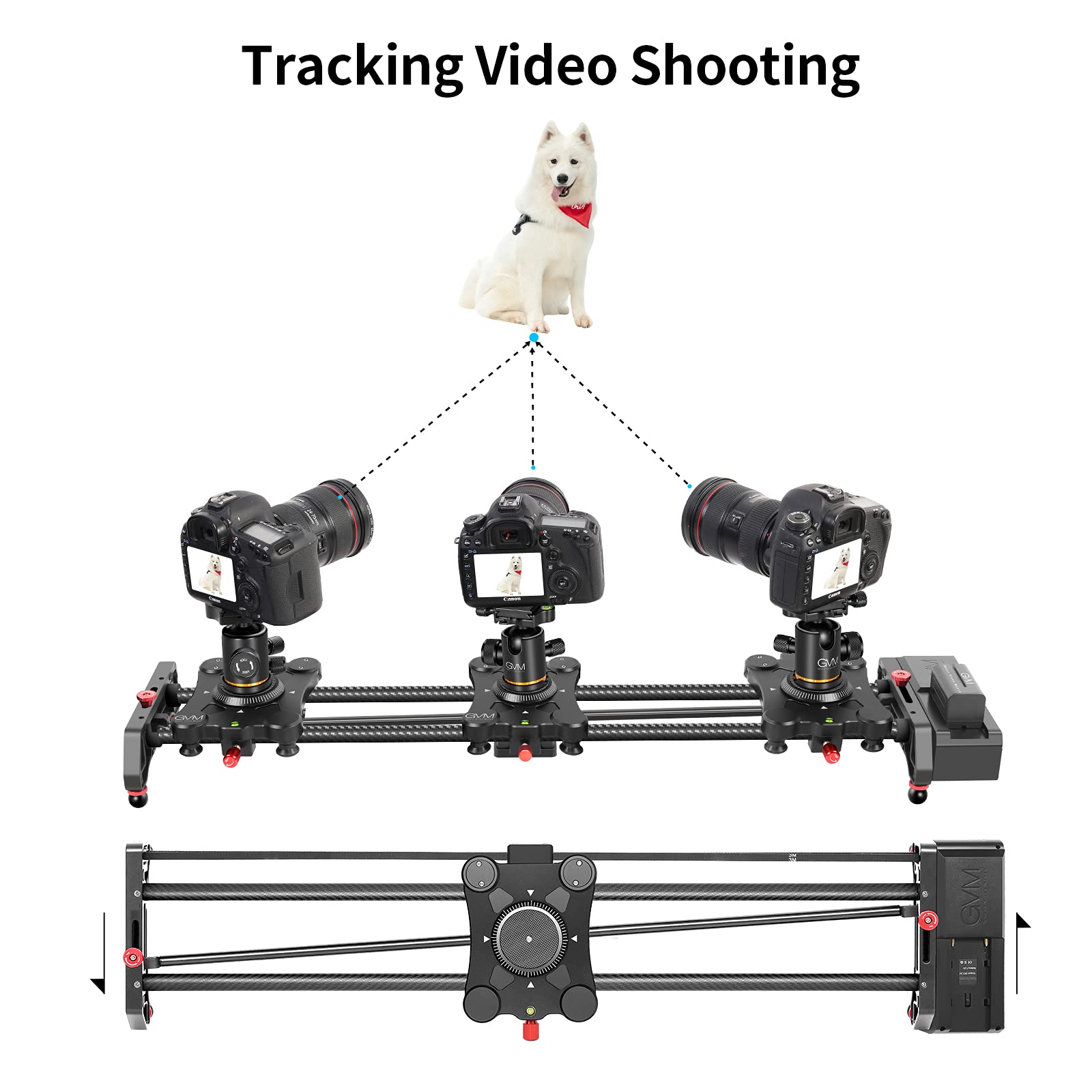 Gvm Motorized Camera Slider,31" Wireless Carbon Fiber Dolly Rail Camera Slider With App Control, Motorized Time Lapse And Video Shot Follow Focus Shot And 120 Degree Panoramic Shooting