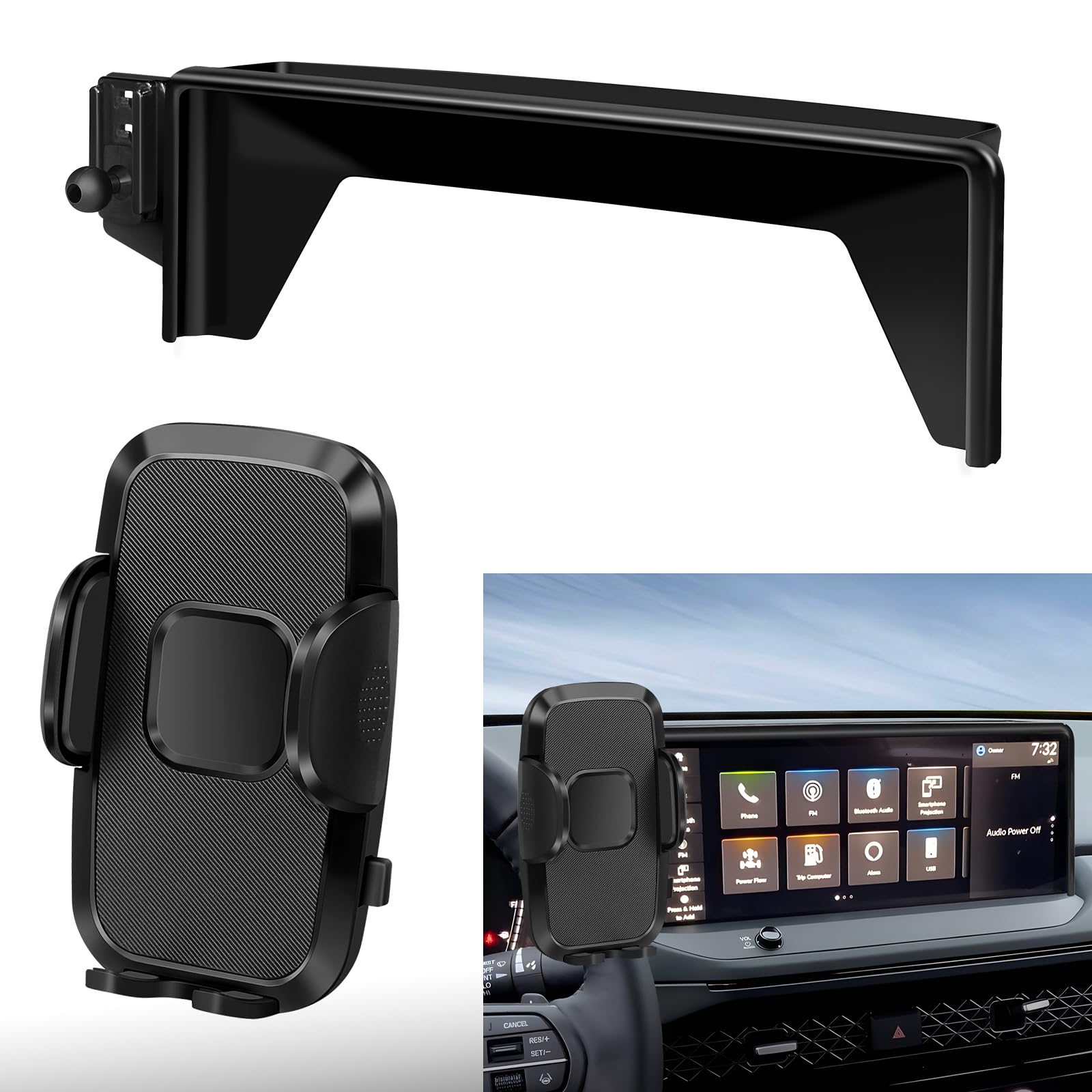 Peleus Car Phone Holder For Honda Accord Hybird Car Phone Mount For Honda Accord With12.3-Inch Screen Fit For Most Smartphones Cell Phone Automobile Cradles(Not Fit Lx Se)