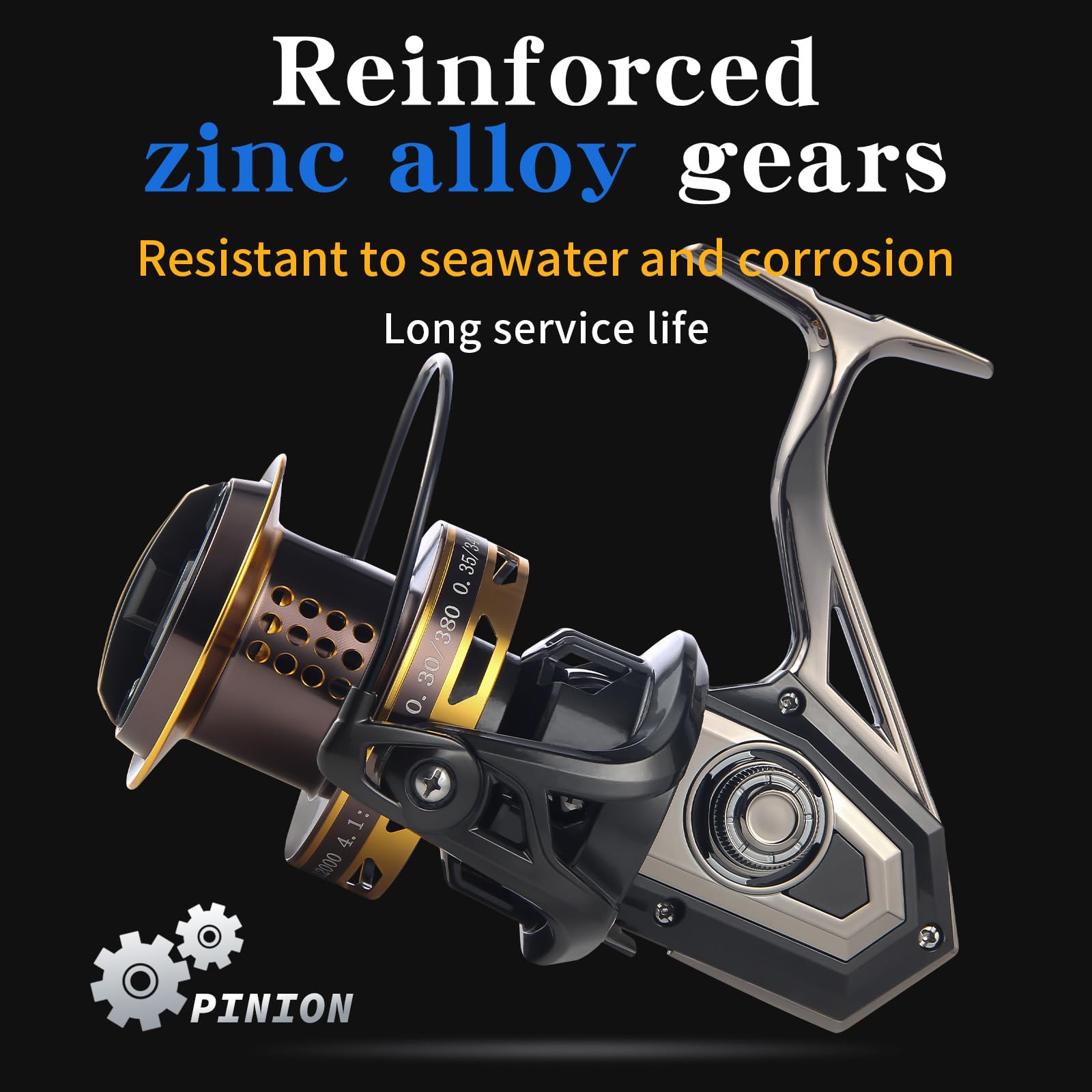 Haut Ton 8000/10000/12000 Big Game Surf Spinning Fishing Reel,20Kg Drag Power. Backlash- Bearings,Metal Reel Seat,Zinc Alloy Gear For Saltwater Inshore And Offshore Fishing