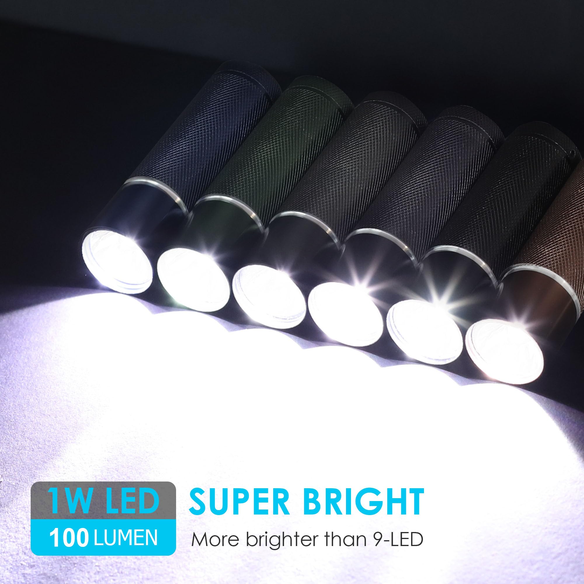 Fastpro 6-Pack Flashlights Set, Aluminum Led Flashlights With Aaa Batteries Included & Pre-Installed, Super Bright For Party Favors, Holiday , Camping, Hurricane Supplies