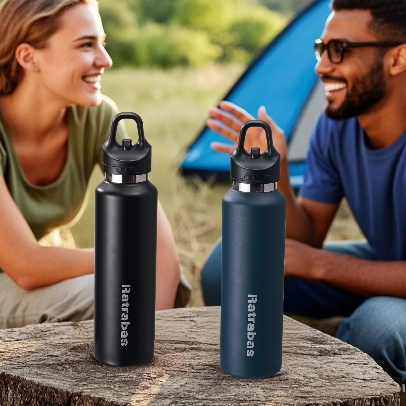Insulated Water Bottle 21 Oz, Insulated Tumbler With One-Touch Open, Travel Water Bottle