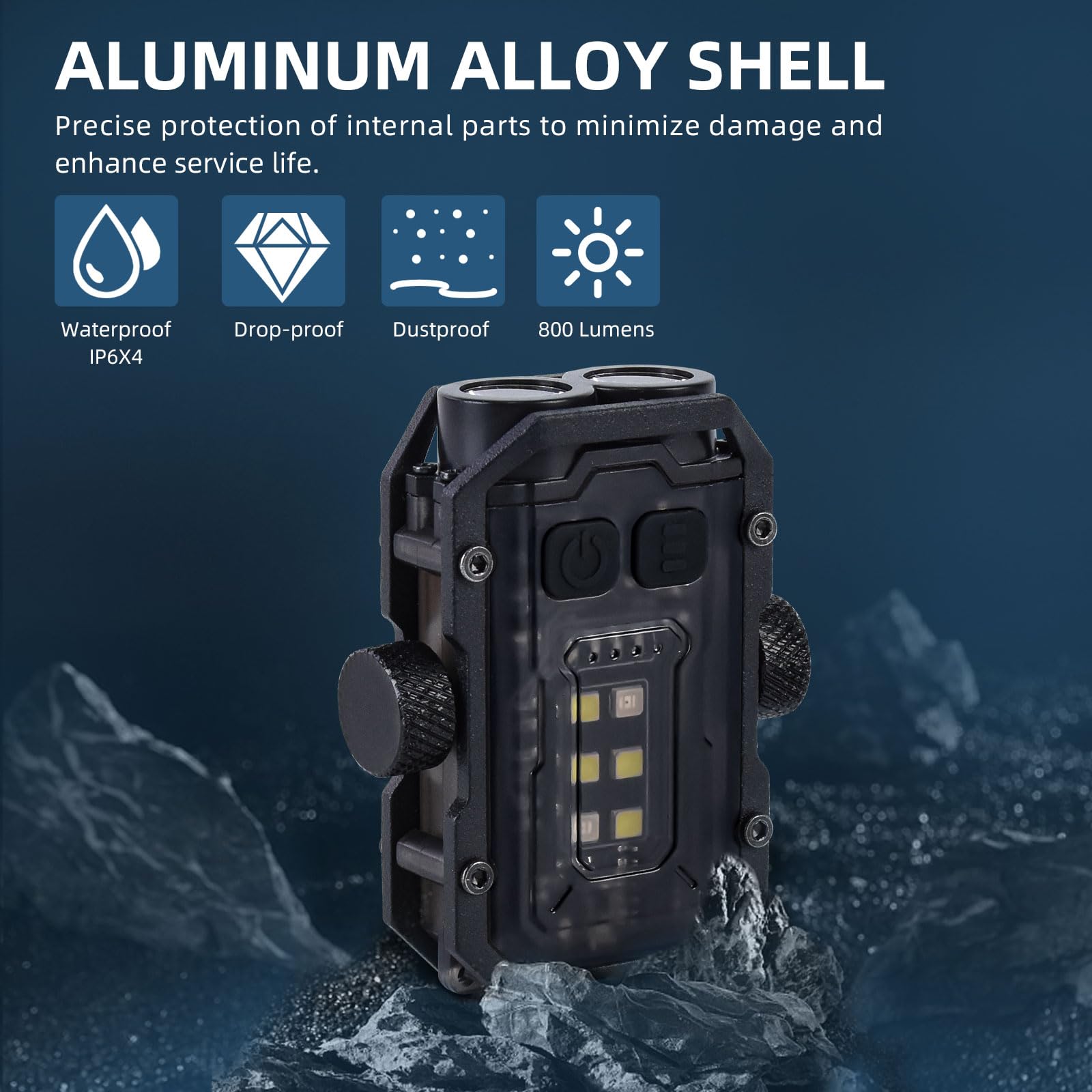 Efep 1000 Lm Led Small Powerful Flashlight With Cob Side Light, Usb Rechargeable Led Keychain Flash Light, 8 Lighting Modes With Clip, Ipx4 Waterproof, And Tail Magnet (Black)