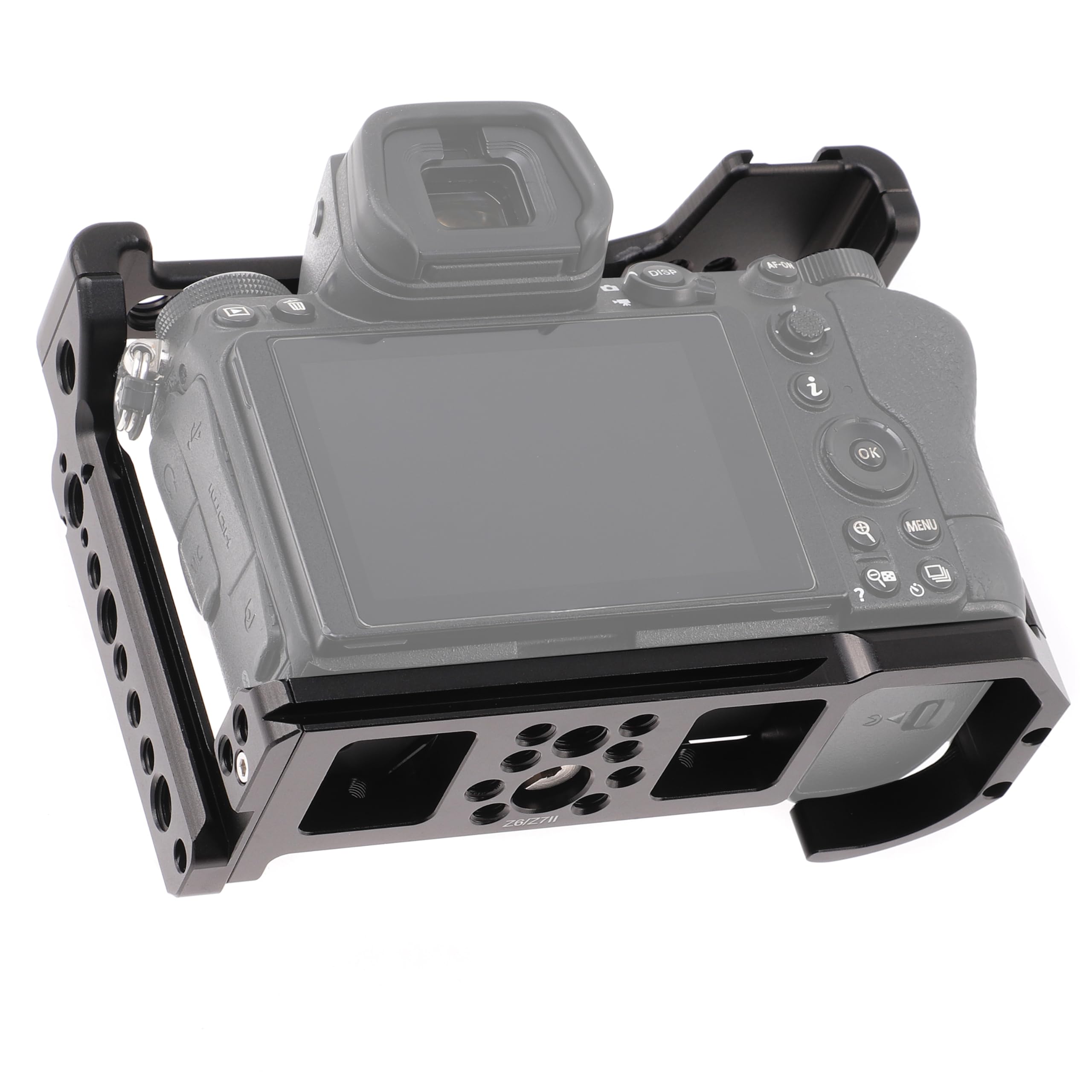 Fotga Camera Cage Video Stabilizer For Nikon Mirrorless Camera Z5 Z6 Z7 Z6Ii Z7Ii With Cold Shoe,Handle Locating Holes,Multiple 1/4" 3/8" Screw Holes
