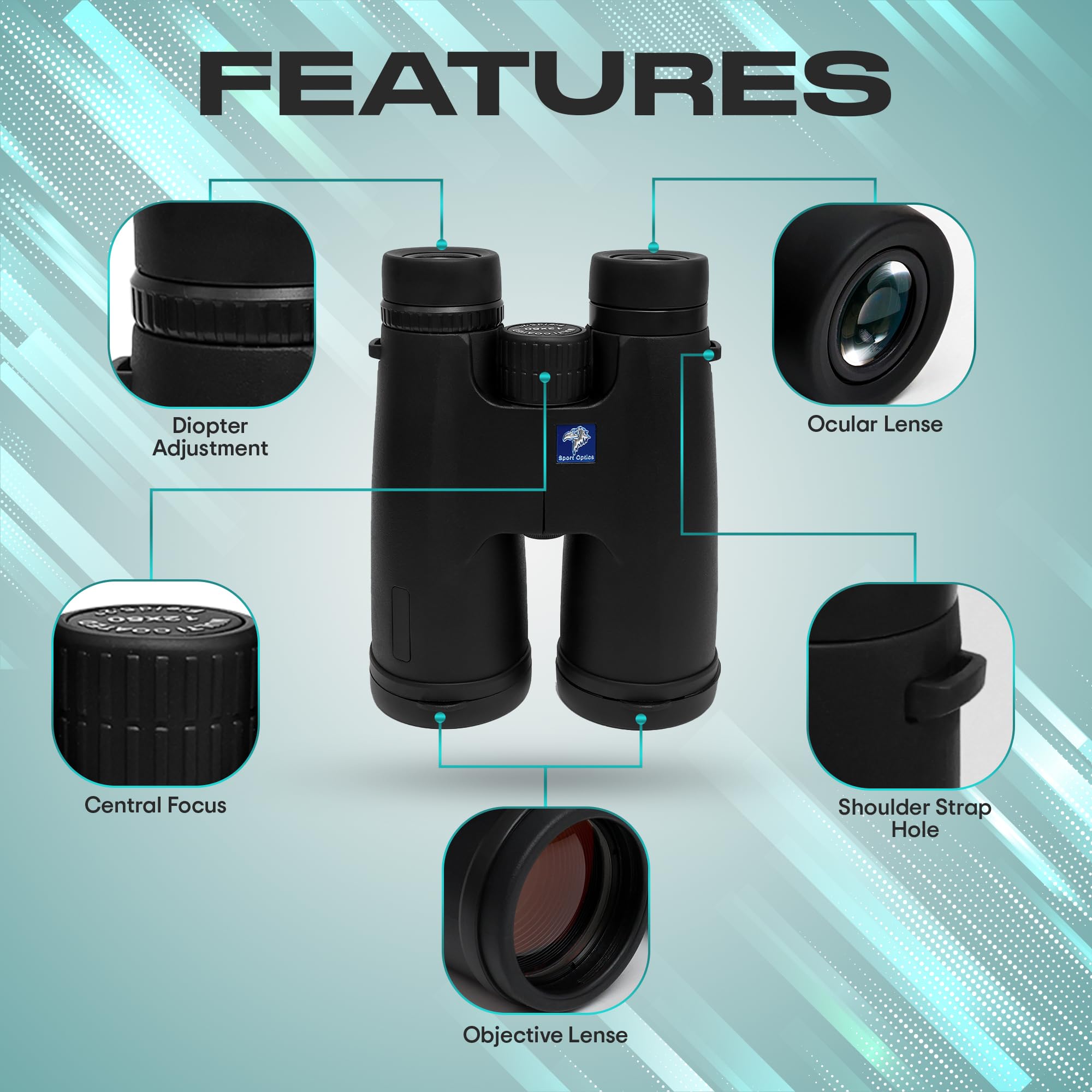 Wallecom 12X50 Hd High Powered Binoculars For Adults With Crystal Clear Low Light Vision, Lightweight, Waterproof, And Easy To Focus - Long Range Compact Binoculars For Bird Watching, Hunting & Travel