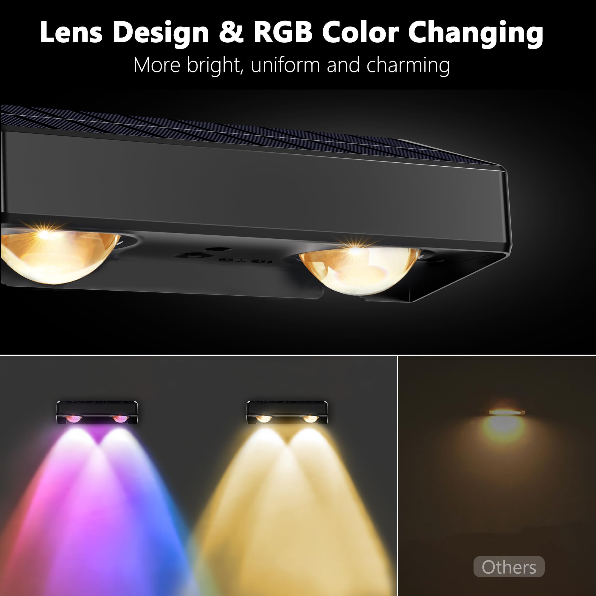 Brizled Solar Fence Lights Outdoor, 8 Pack 11 Modes Warm White & Cool White & Rgb Solar Wall Lights, 100 Lumens Color Changing Deck Light Ip65 Waterproof Outdoor Lighting For Railing Wall Deck Fence