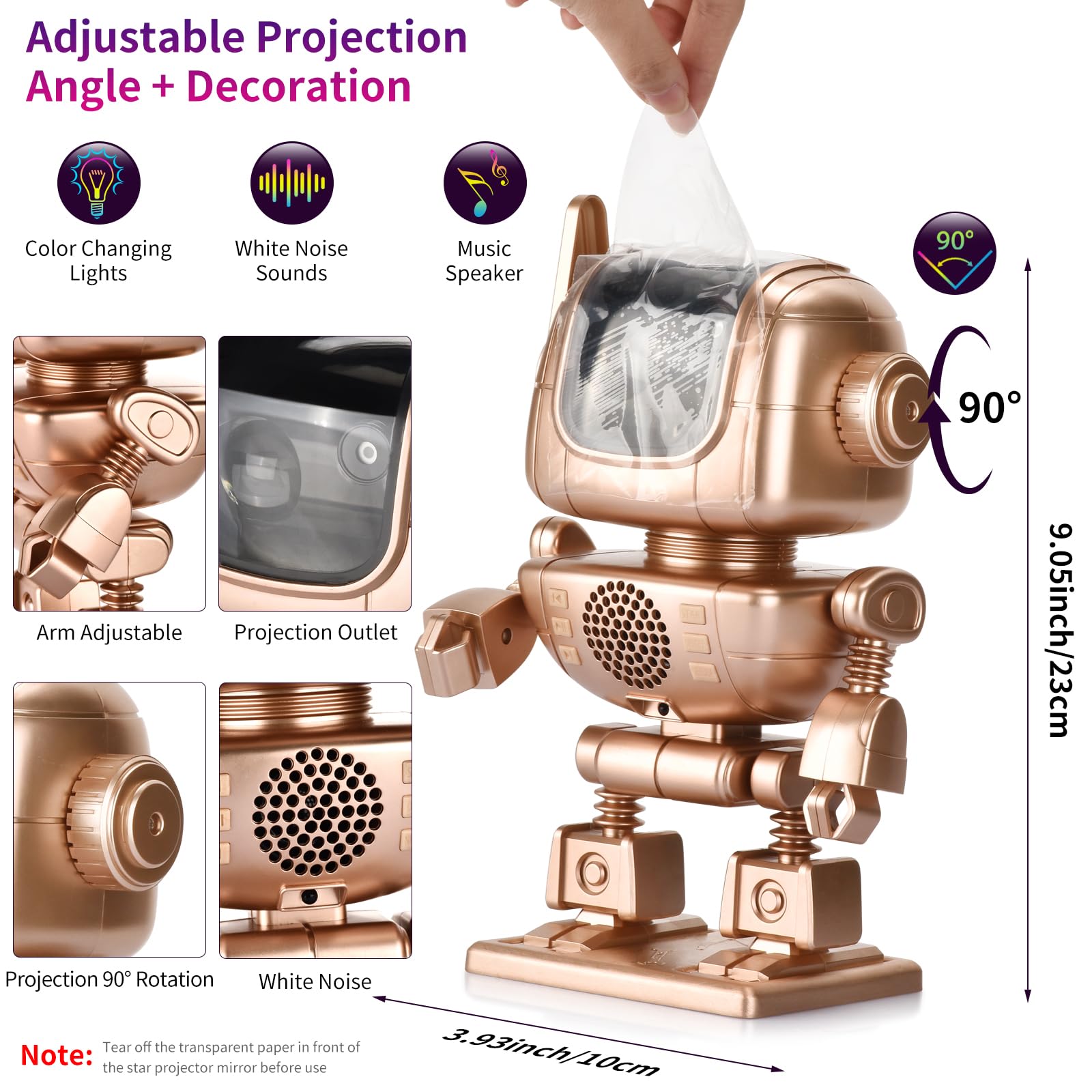 Zzenrysam Robot Galaxy Projector, Astronaut Star Projector, Led Night Light Starry Nebula With Timer Remote Control White Noise Bluetooth Speaker, Adjustable 90° Rotation Light For Bedroom Christmas (Type A)