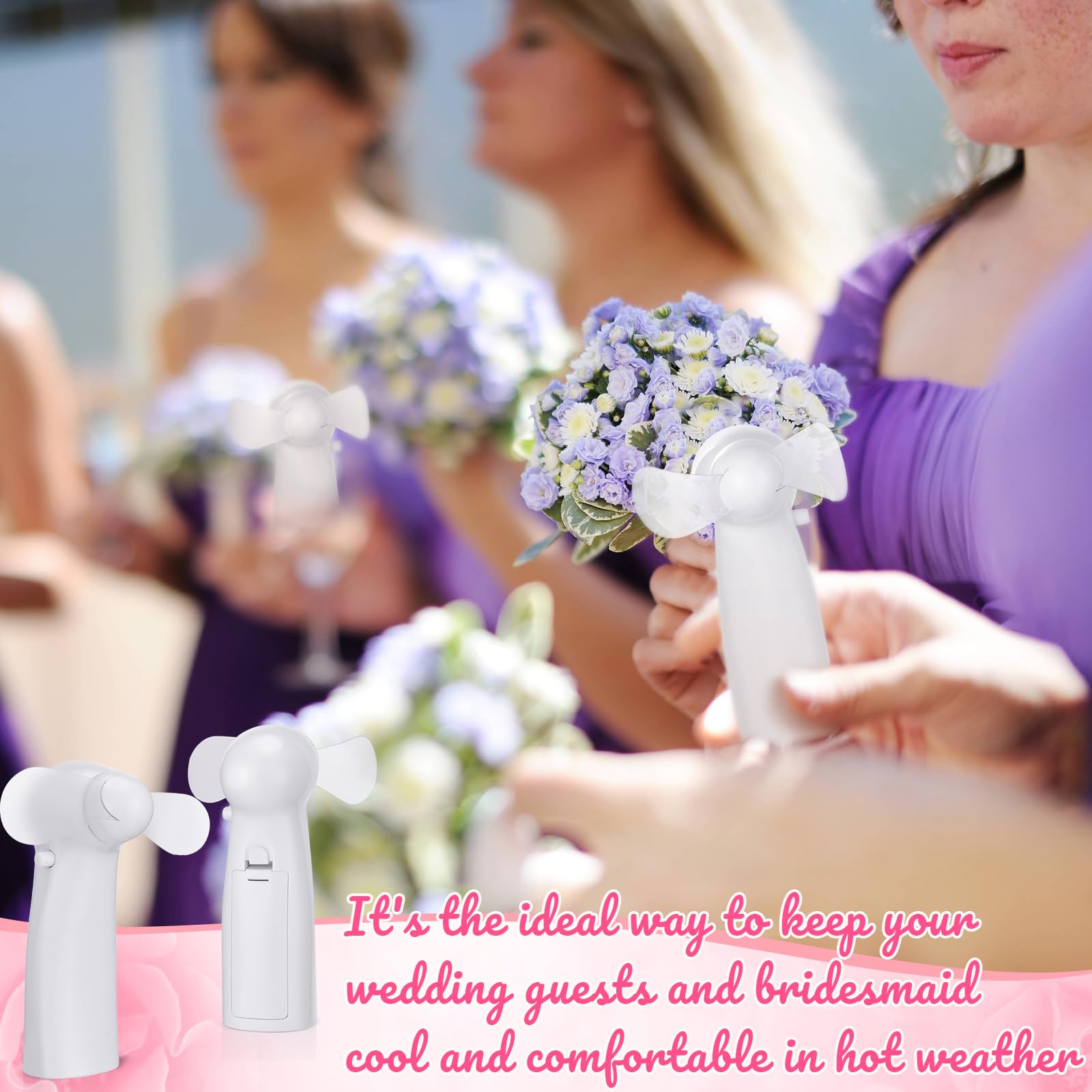 Powerful personal handheld fans in bulk, ideal for wedding favors and summer cooling