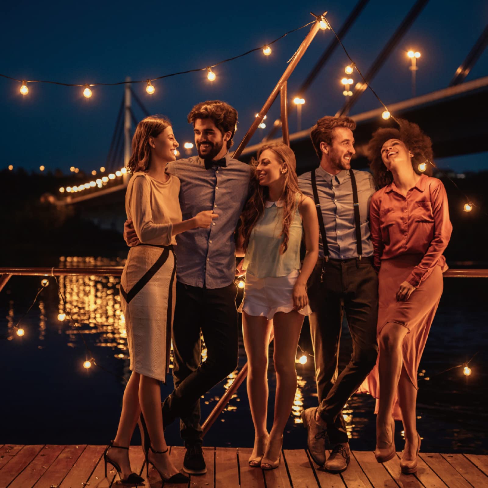 Ecovania G40 Led String Light Bulbs,1.57 Inch Plastic Led Globe Patio Bulbs For Outdoor String Lights, E12 Candelabra Socket Base,1 Watt Equvalent To 5Watt Incandescent Bulbs,Warm White, 50Pack