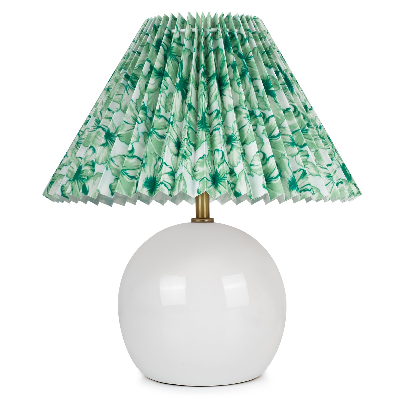 Eoeyyoyb Small Pleated Table Lamp, Bedside Lamps For Nightstand, Modern Lamp For Bedroom Home Office Decor (Green)
