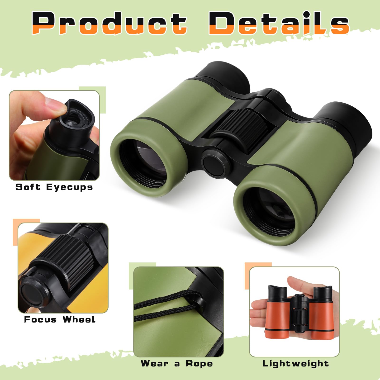 Foilswirl 12 Pack Kid Binoculars Shockproof Mini Compact Binoculars Toys For Girls Boys Small Folding Telescope For Bird Watching Educational Learning Camping Birthday