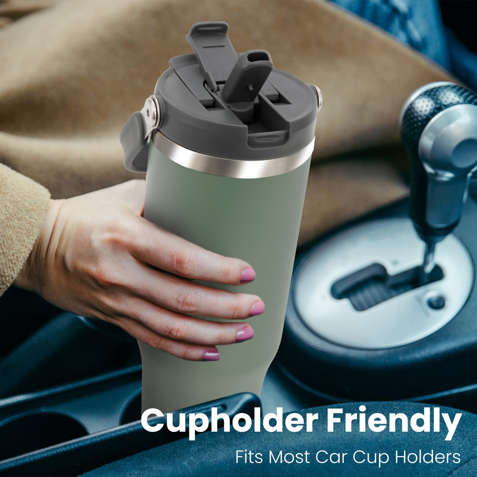 32 Oz 2.0 Stainless Steel Tumbler With Leak-Proof Lid And Straw, Double-Wall Vacuum Insulated