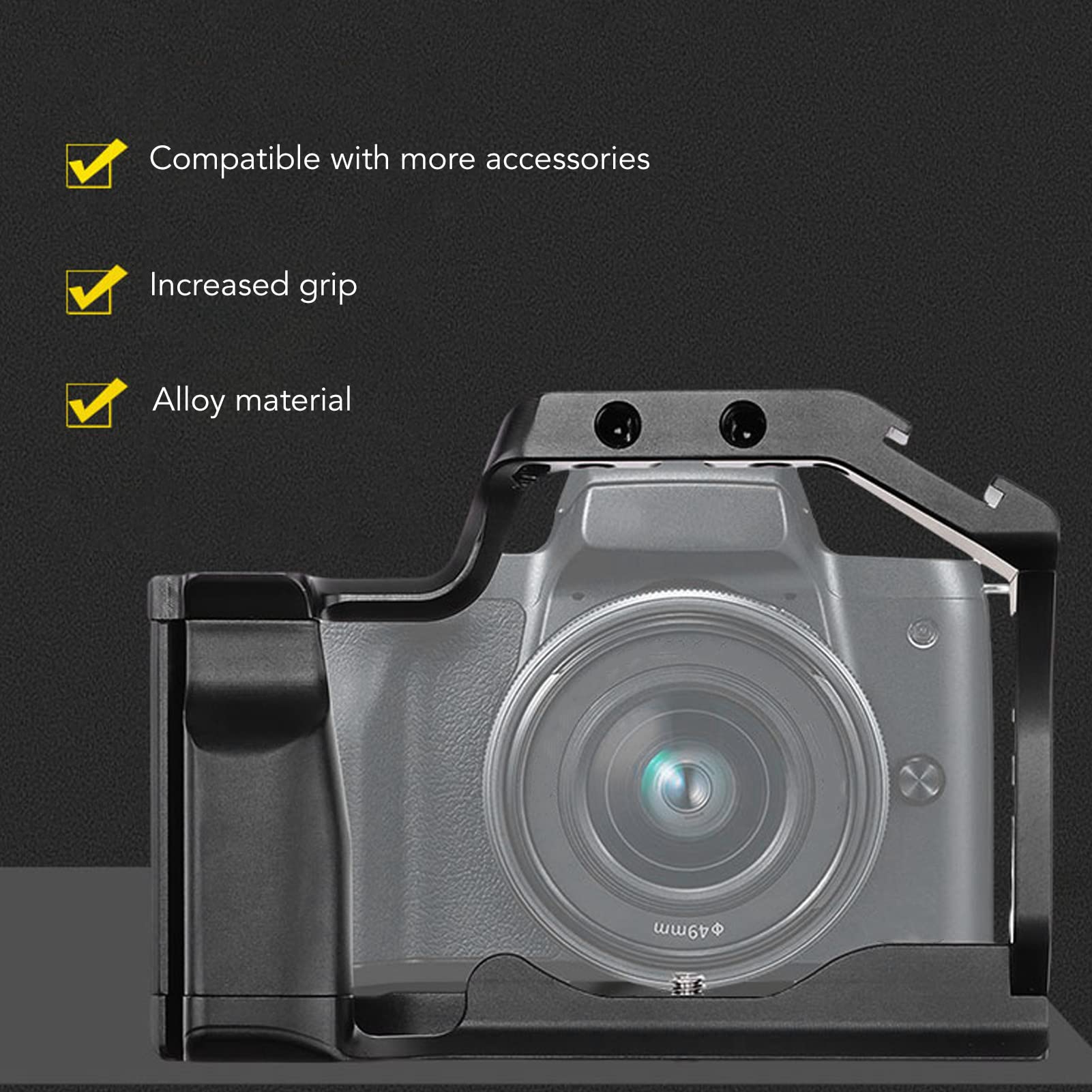 Yoidesu Camera Video Cage Film Movie Making Kit, Aluminum Alloy Camera Cage Rig, Filmmaking Stabilizer Rig Extension Frame With Cold Shoe For Arri Locating Hole For M50 M5 M50Ii Camera