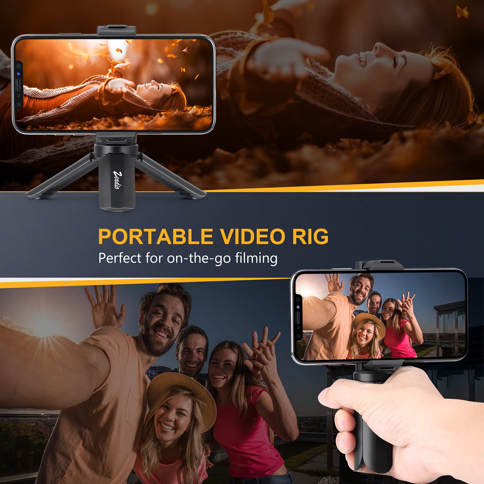 Zeadio Mini Smartphone Tripod, Pocket Desktop Tabletop Stand Tripod For All Phones