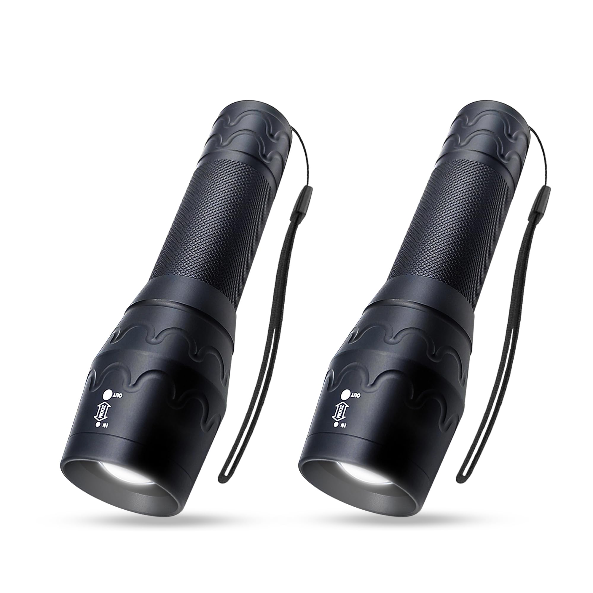 Fadomall Single Mode Led Flashlight High Lumens, Adjustable Focus, Emergency Flashlights For Power Outages, Camping And Home Use, 2 Pack