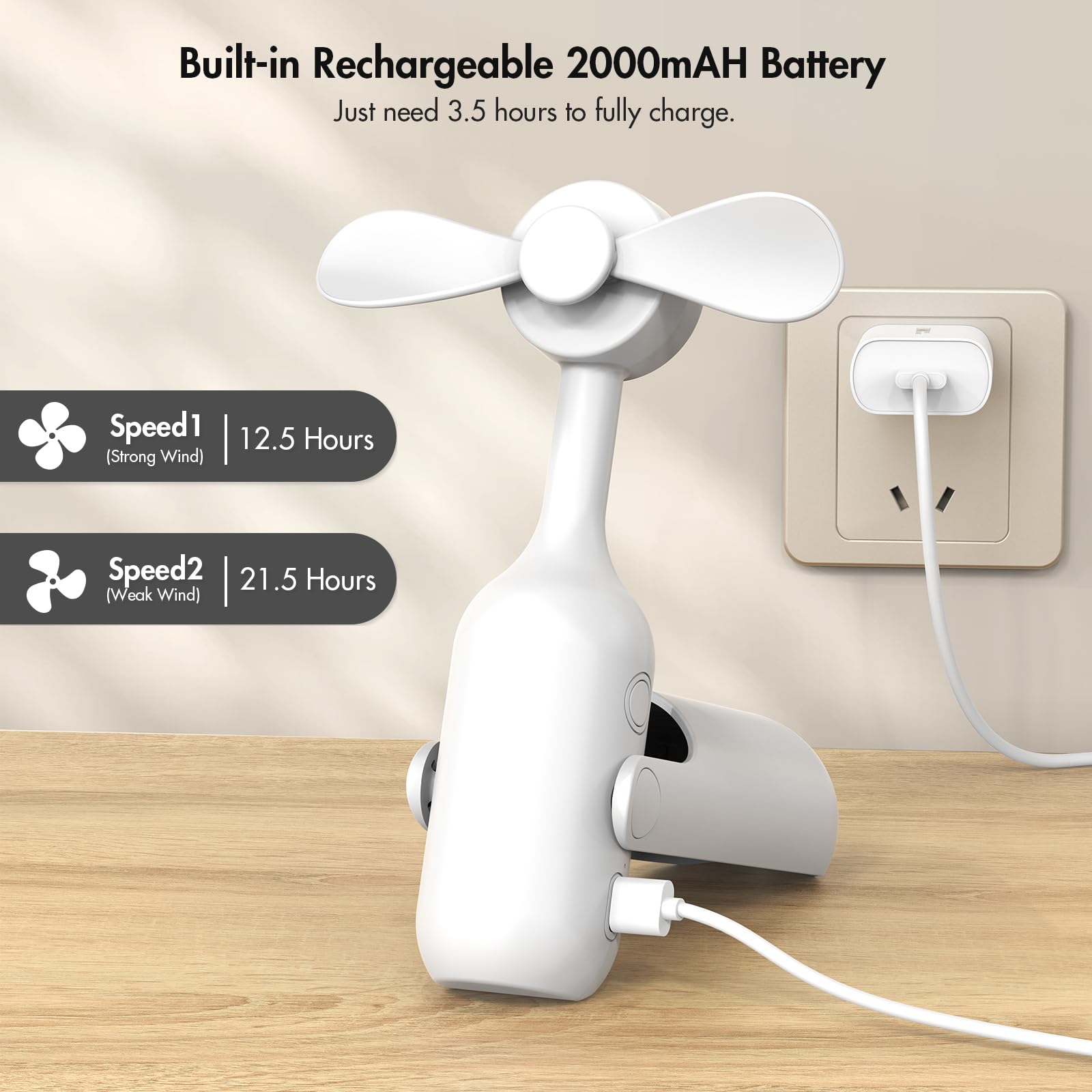 Portable Handheld Fan, Mini Foldable Hand Fan With Usb Rechargeable Battery, Small Personal Pocket