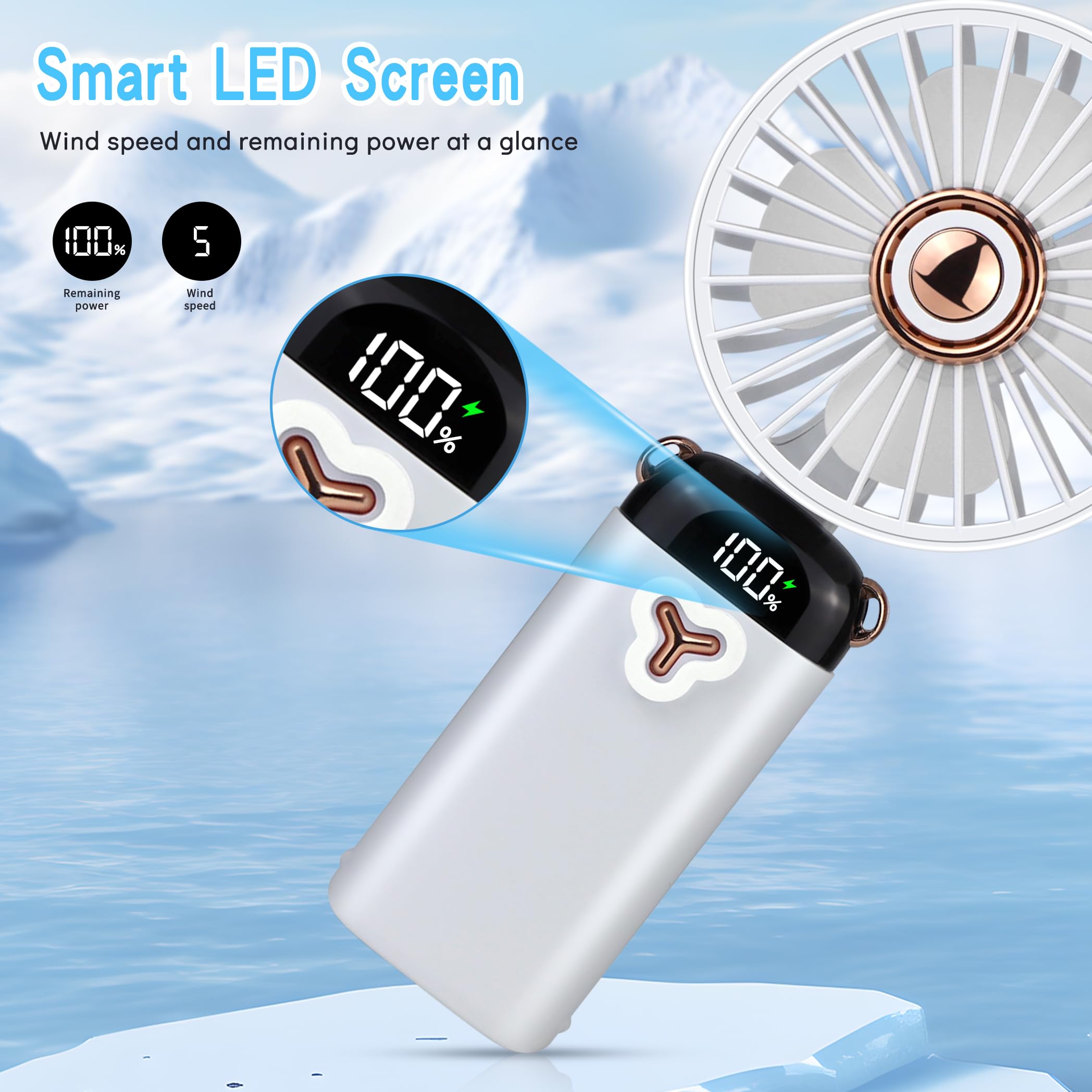 Versatile 4-In-1 Portable Handheld Fan, Battery Operated Fan With Base, 90°Ajustable, Rechargeable