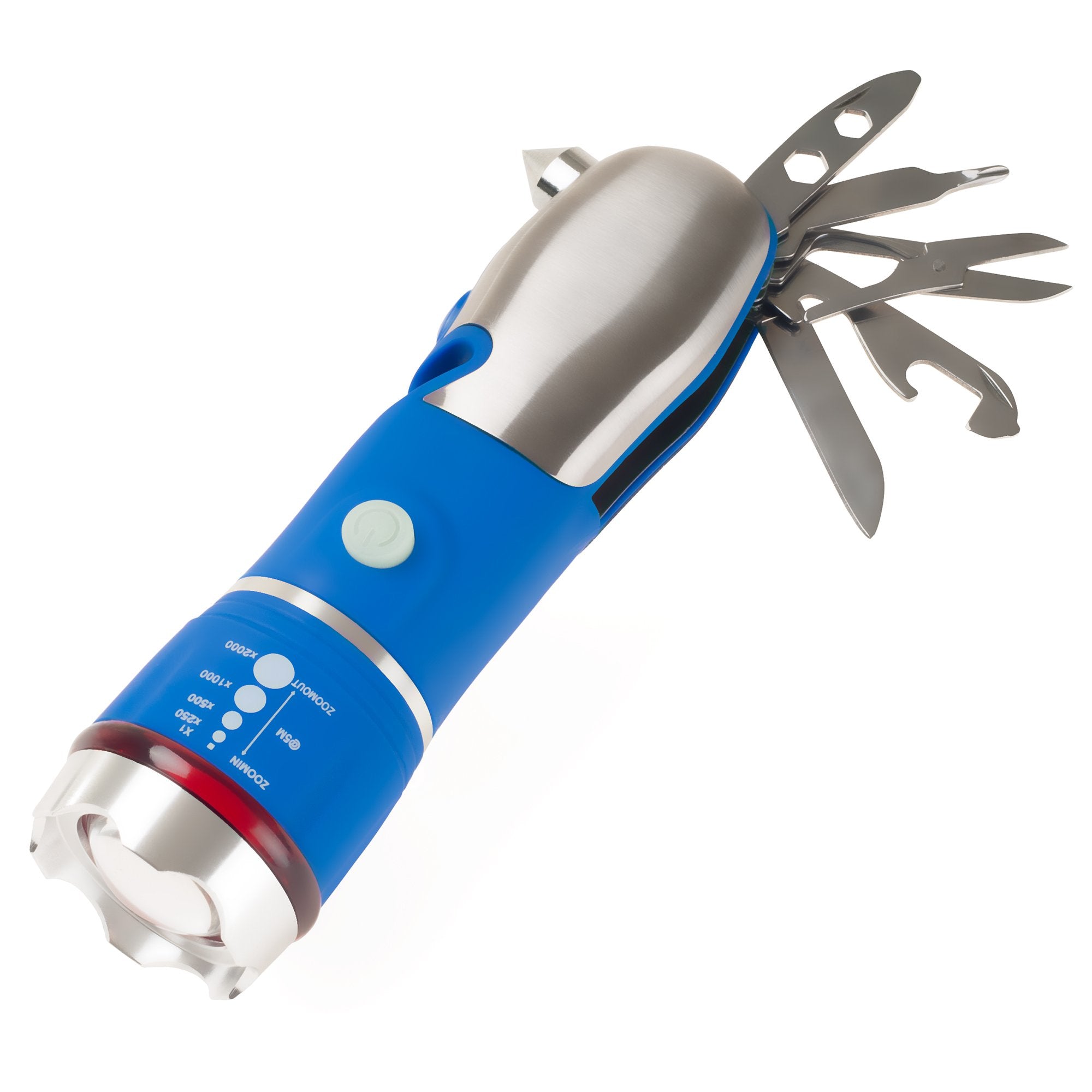 Stalwart 75-Wl2005 Multi Tool Led Flashlight, All In One Tool Light For Emergency, Camping And Cars By (Blue) (With Glass Breaker And Seatbelt Cutter)